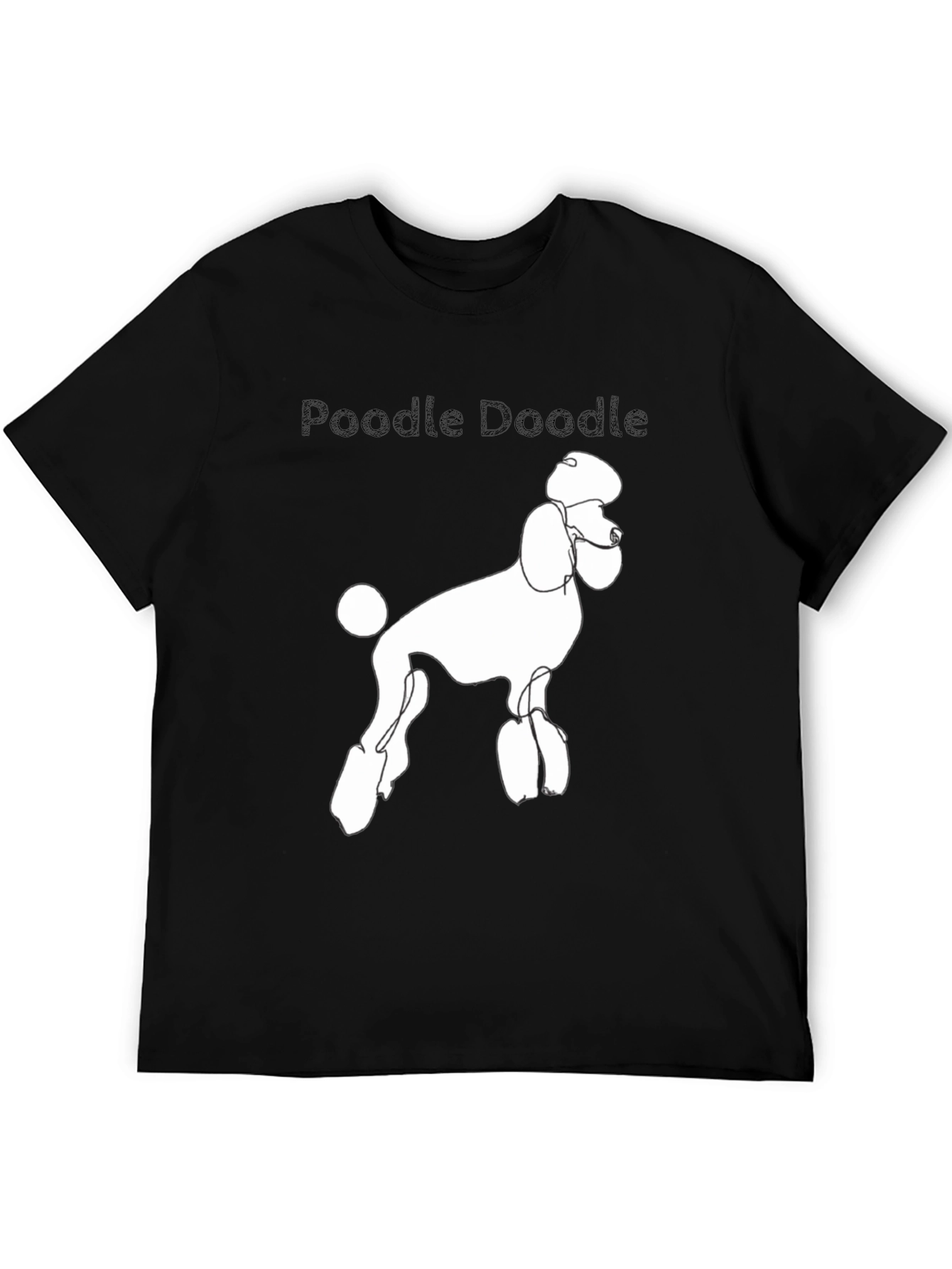 Poodle Doodle Graphic Tee - Black Cotton T-Shirt