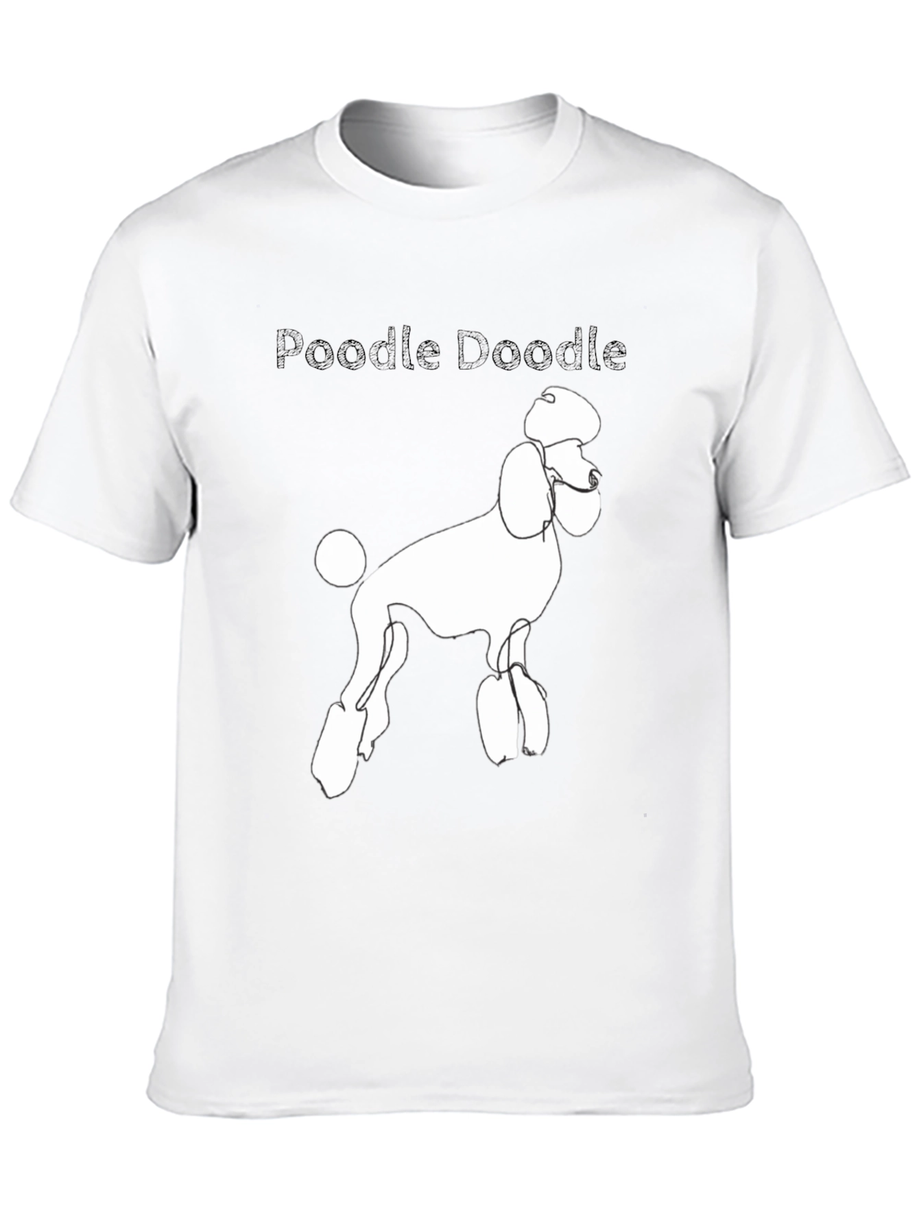 Poodle Doodle Graphic Tee - Black Cotton T-Shirt