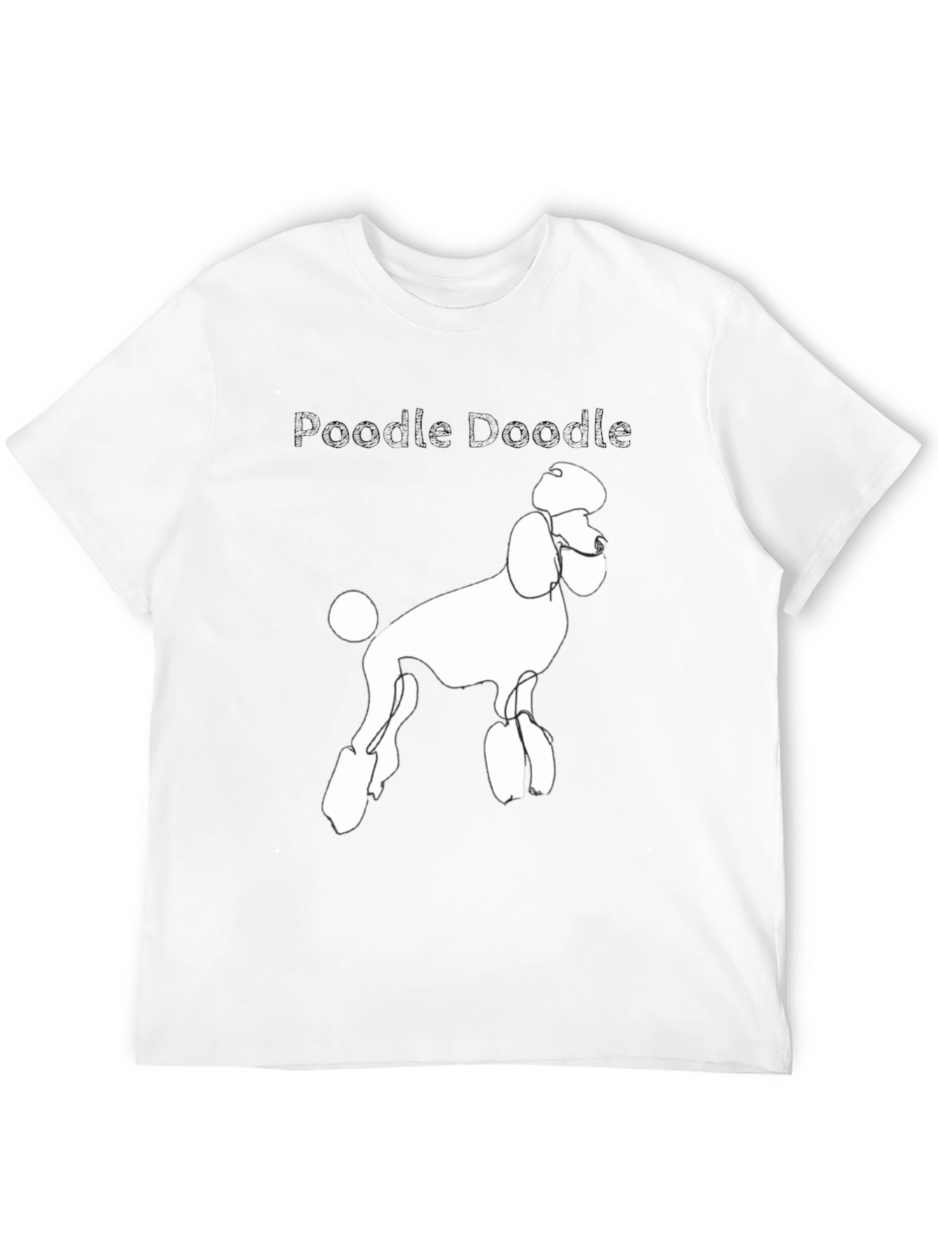 Poodle Doodle Graphic Tee - Black Cotton T-Shirt
