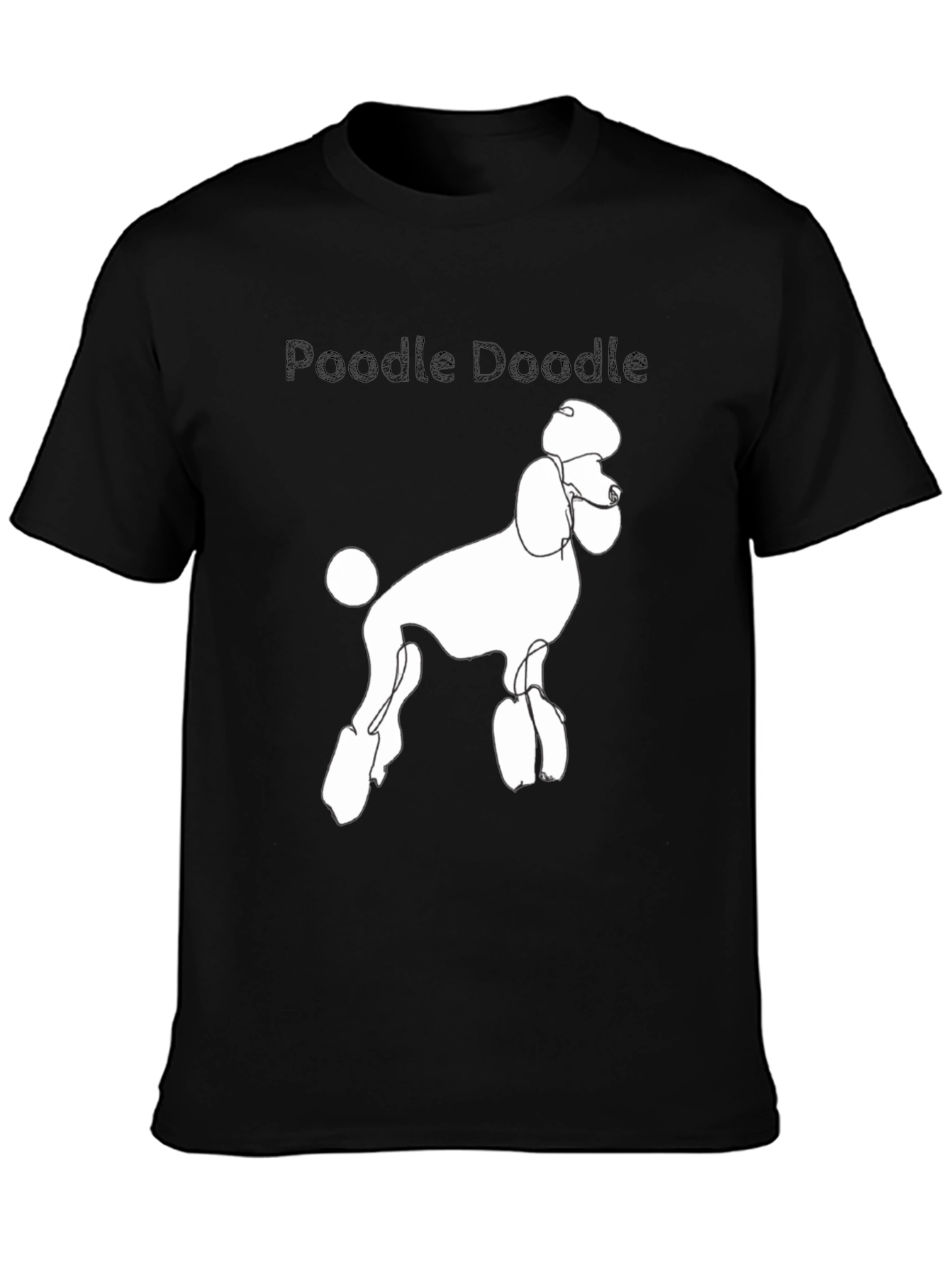 Poodle Doodle Graphic Tee - Black Cotton T-Shirt