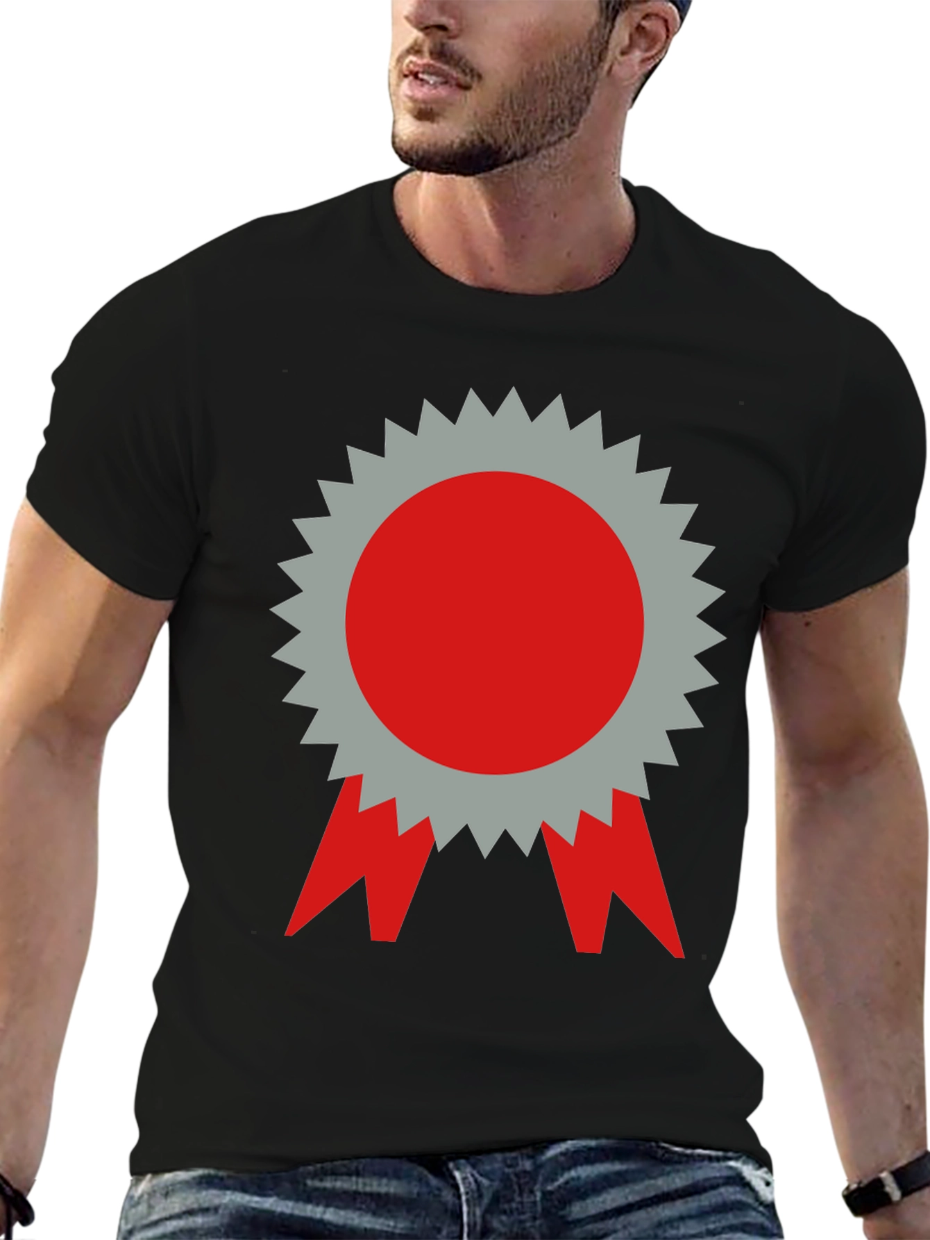 Graphic Tee - Red & Gray Award Ribbon Design