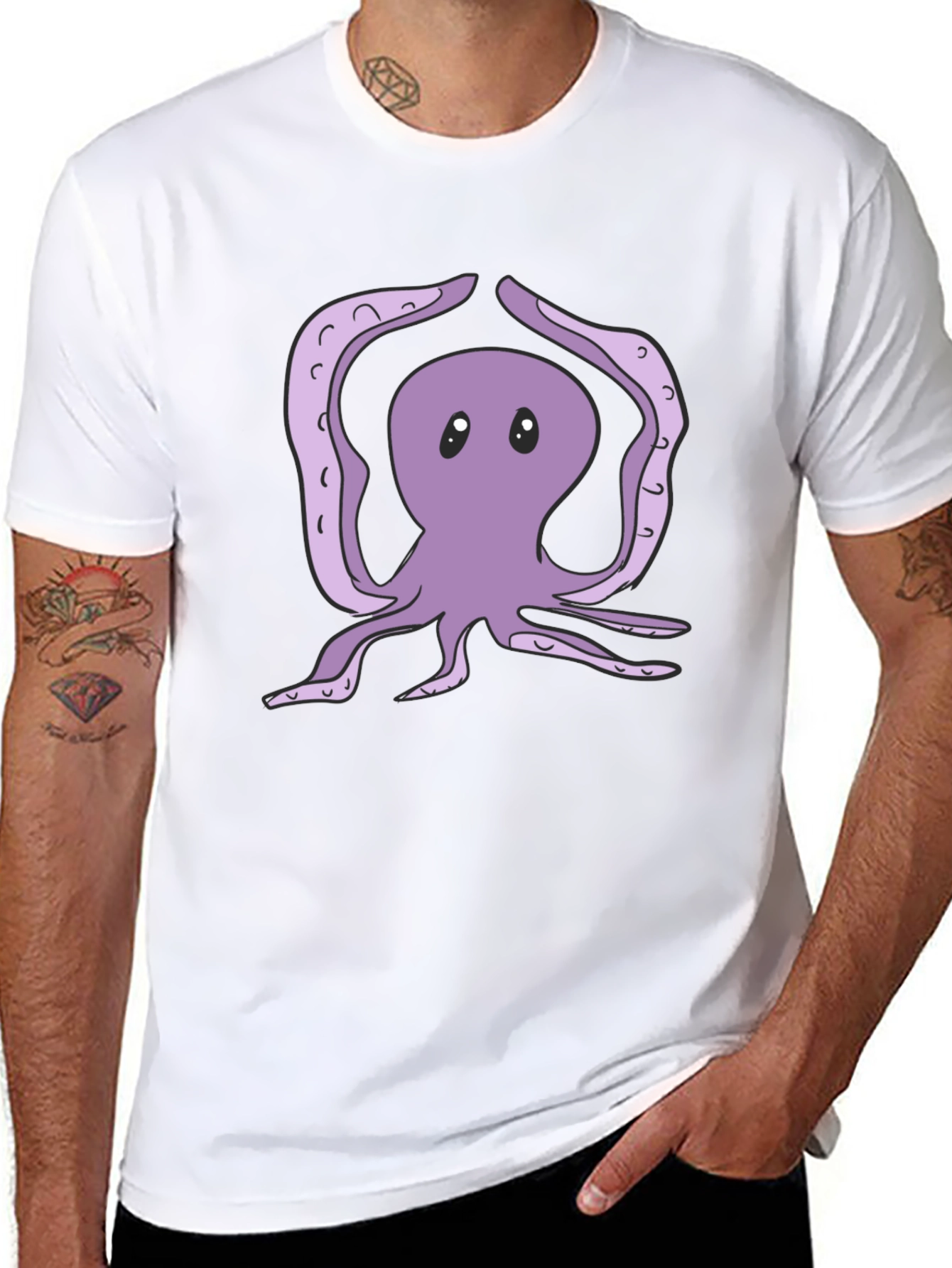 Yoga Octopus Graphic Tee - Black Cotton T-Shirt