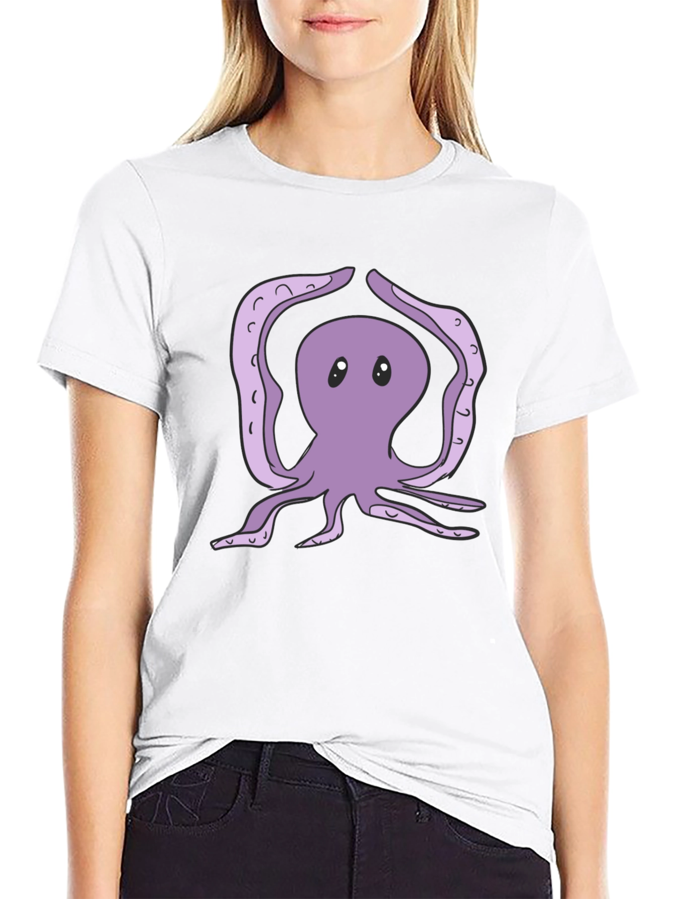 Yoga Octopus Graphic Tee - Black Cotton T-Shirt