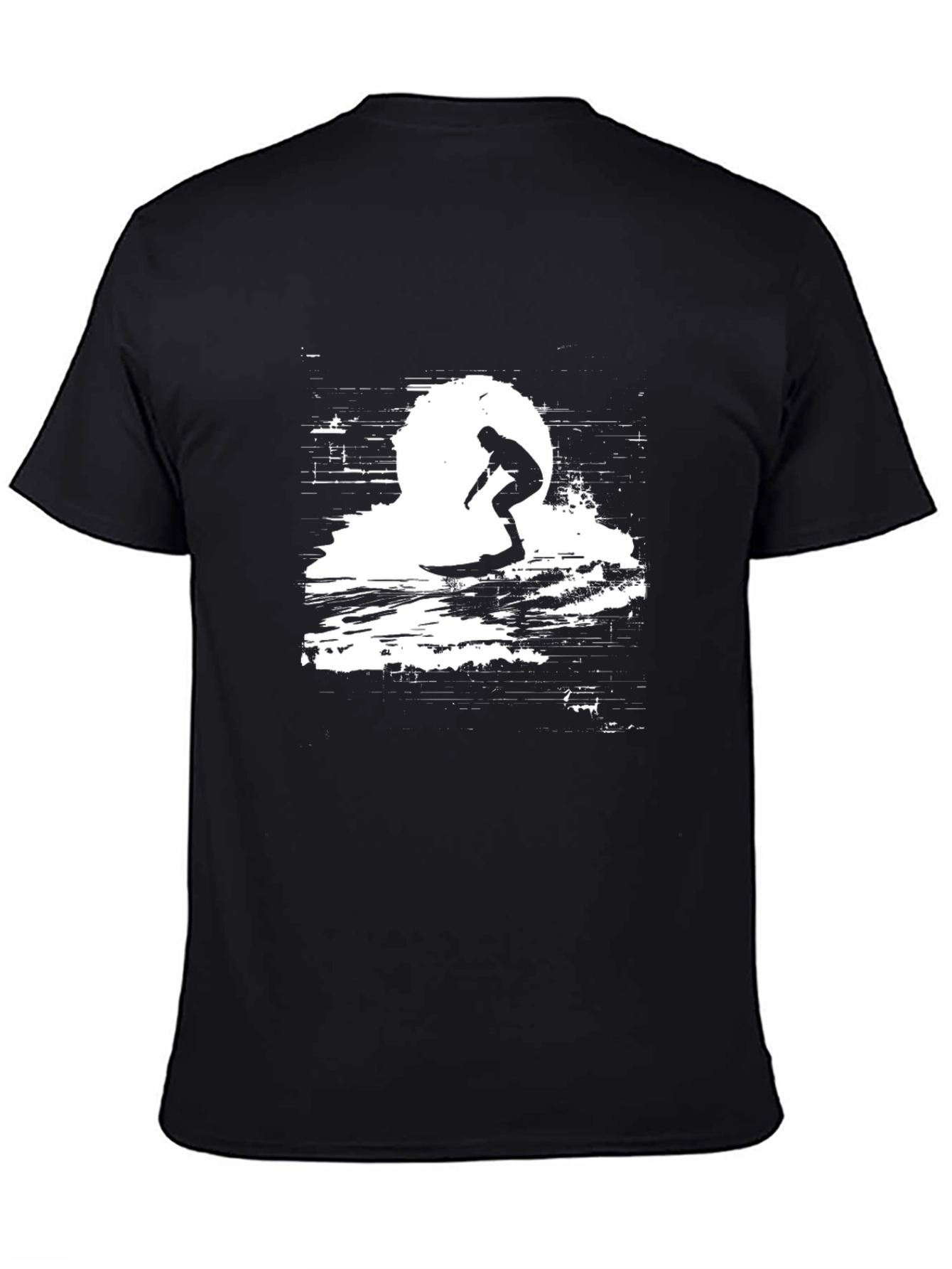 Surfing Silhouette Black T-Shirt