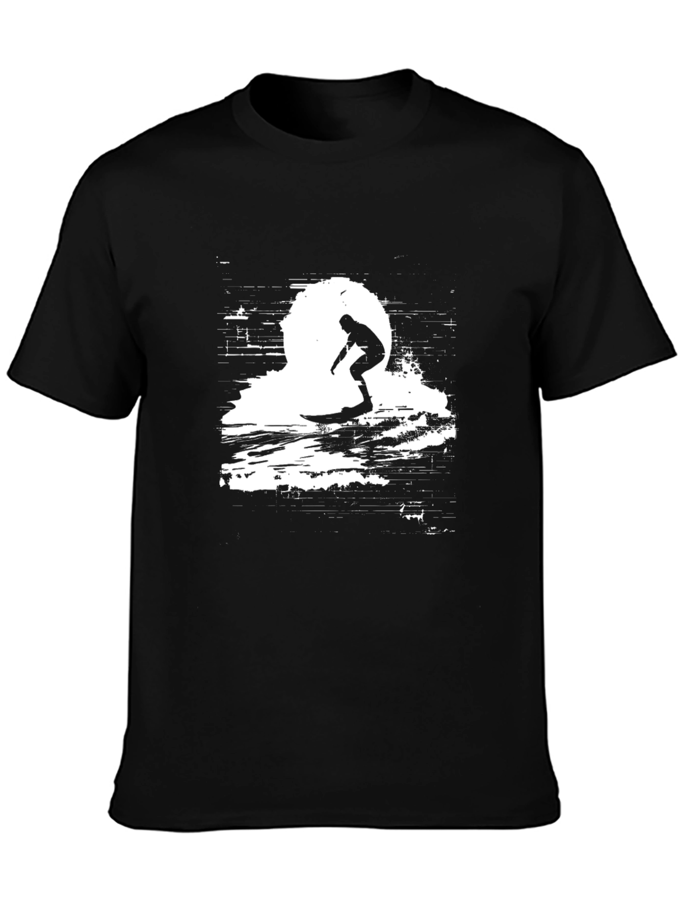Surfing Silhouette Black T-Shirt