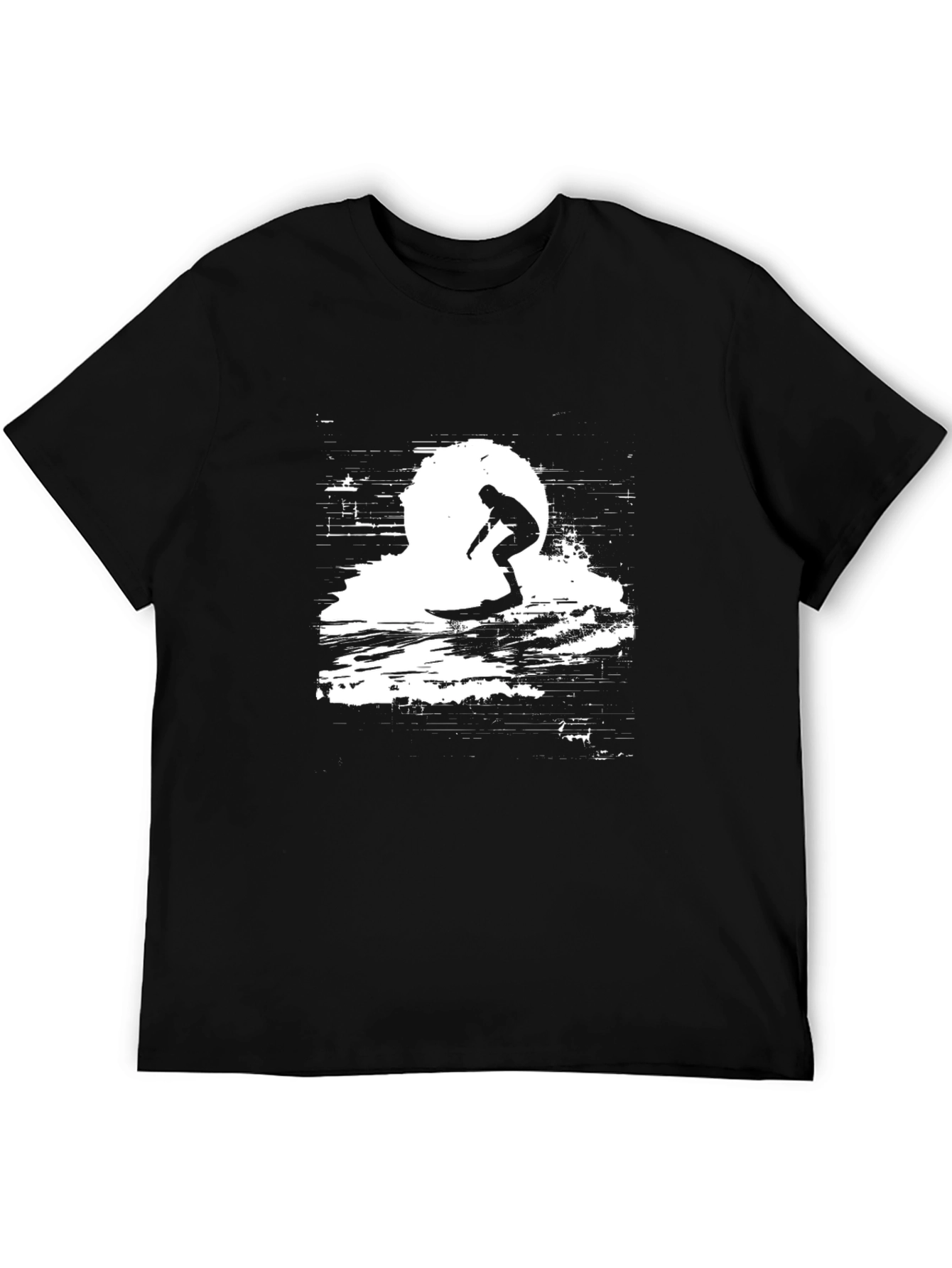 Surfing Silhouette Black T-Shirt