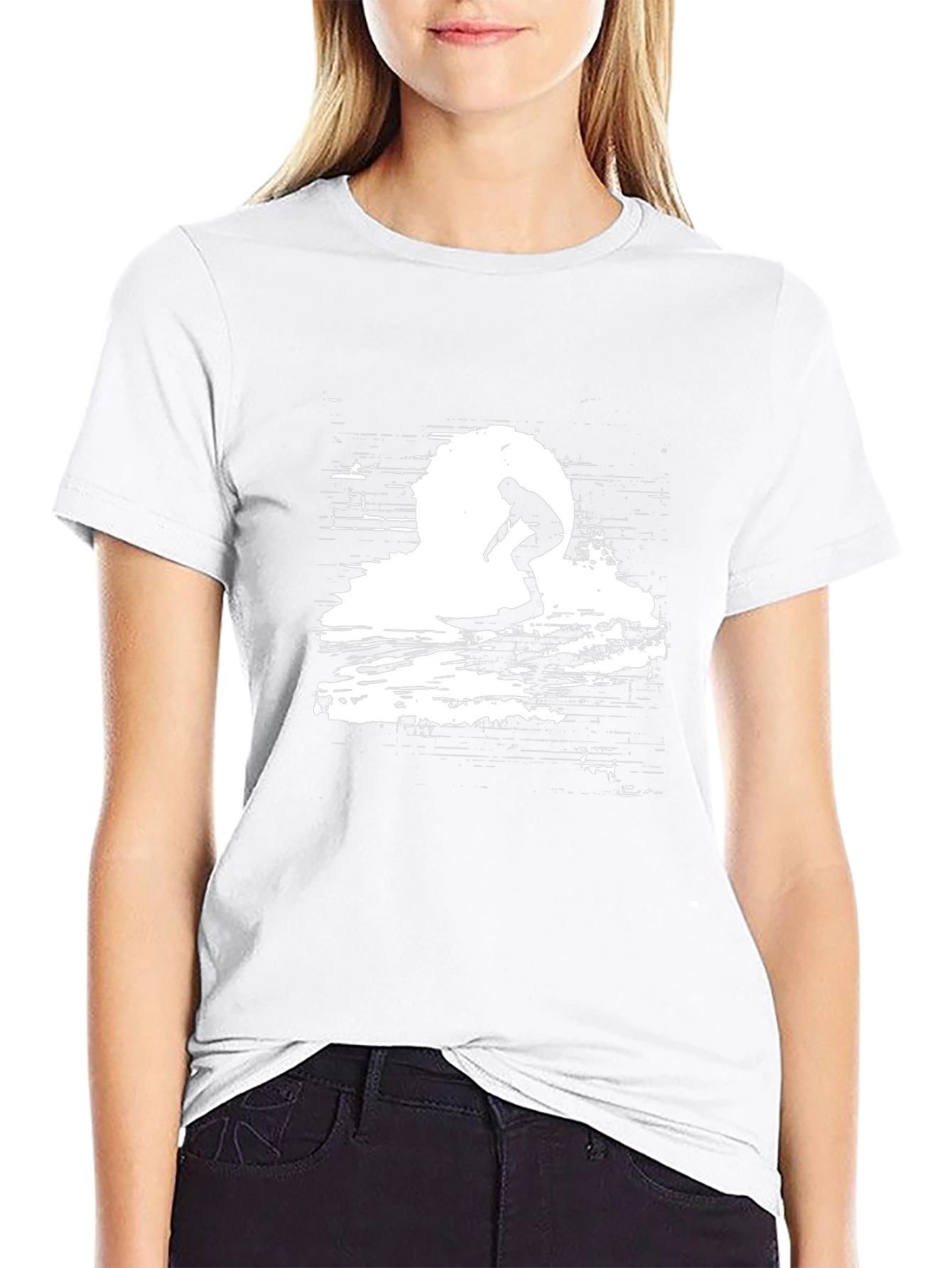 Surfing Silhouette Black T-Shirt
