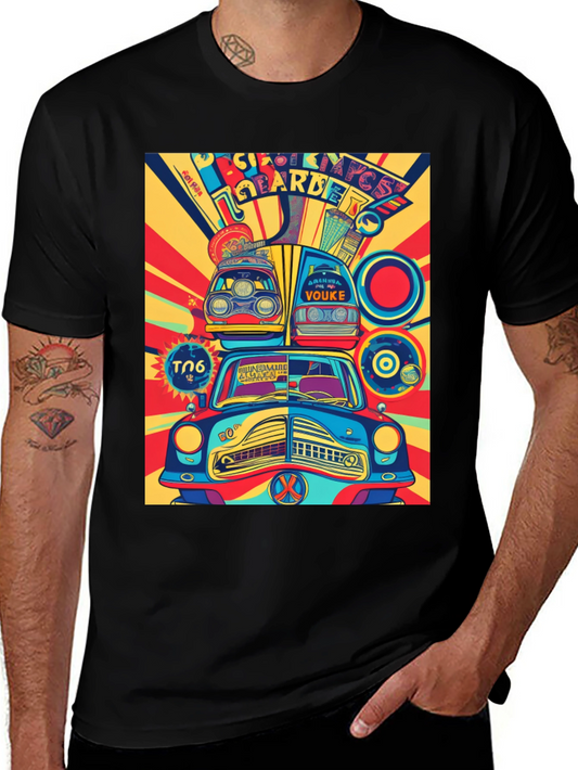 Retro Car Art Graphic Tee