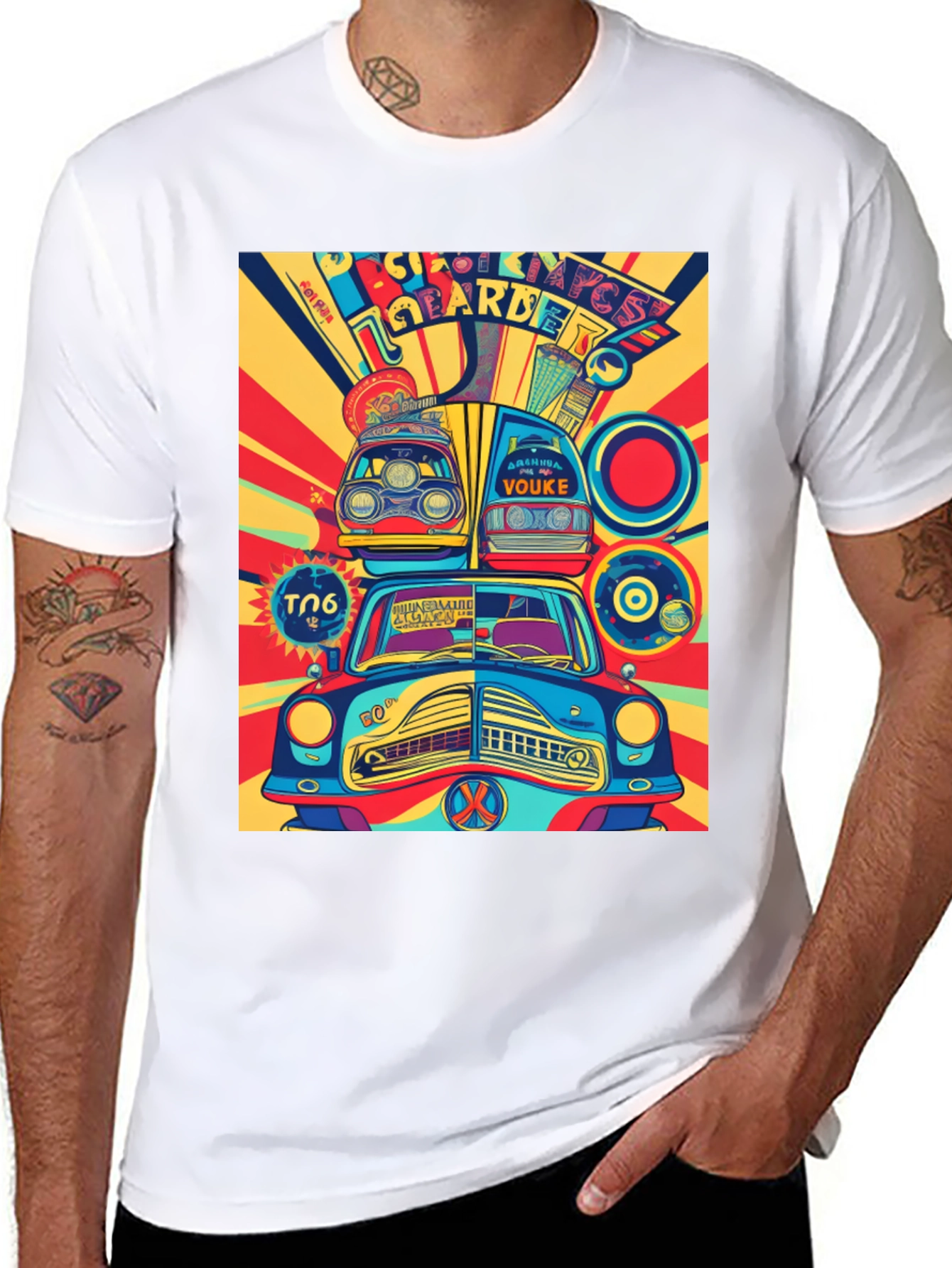 Retro Car Art Graphic Tee