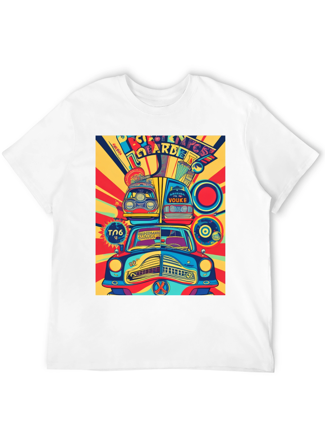 Retro Car Art Graphic Tee