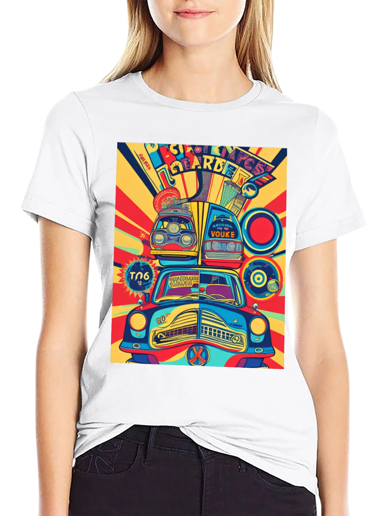 Retro Car Art Graphic Tee