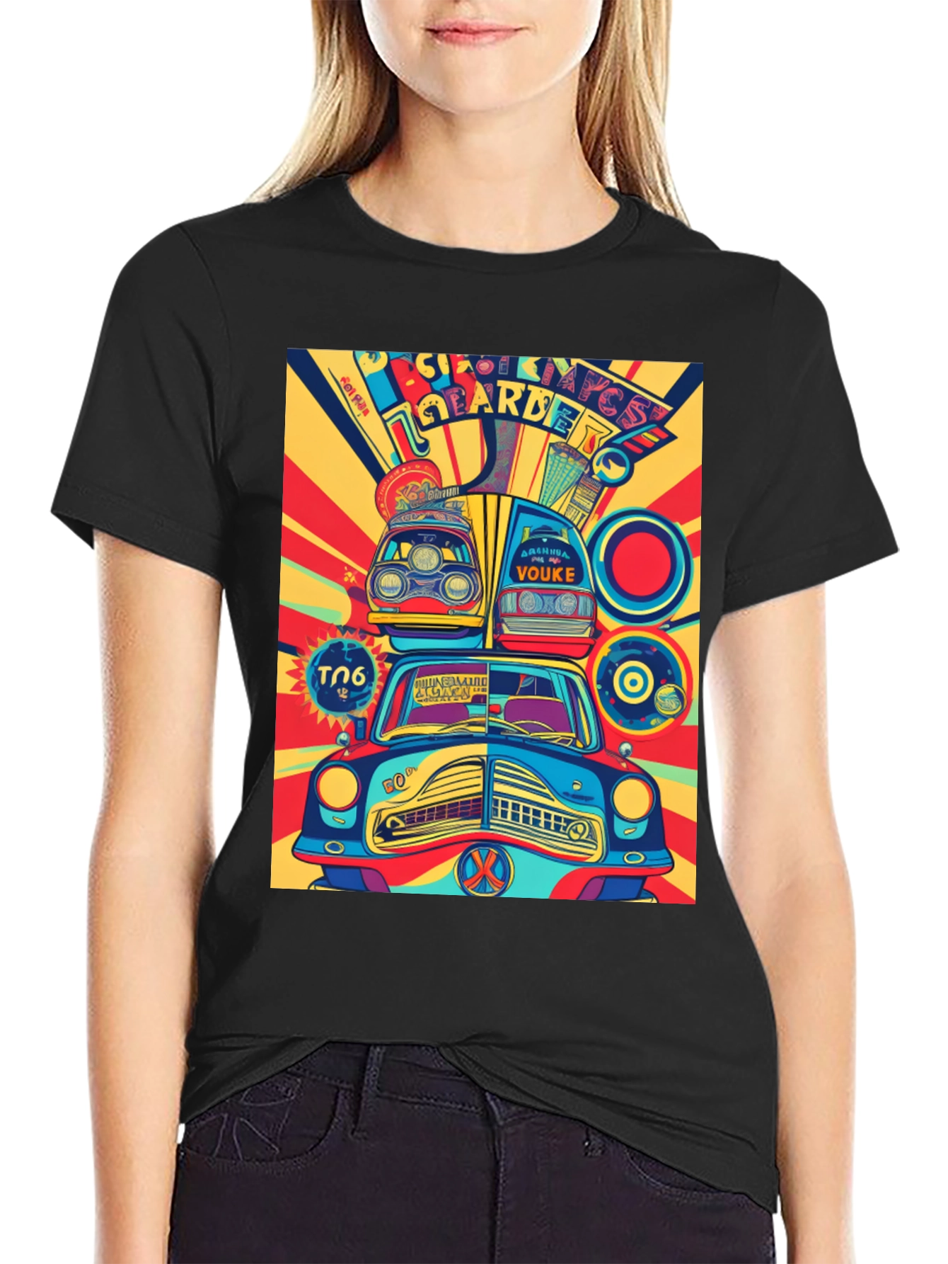 Retro Car Art Graphic Tee