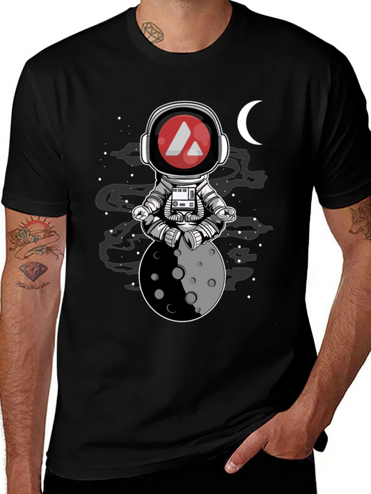 Astronaut Moon Meditation T-Shirt - Crypto Style