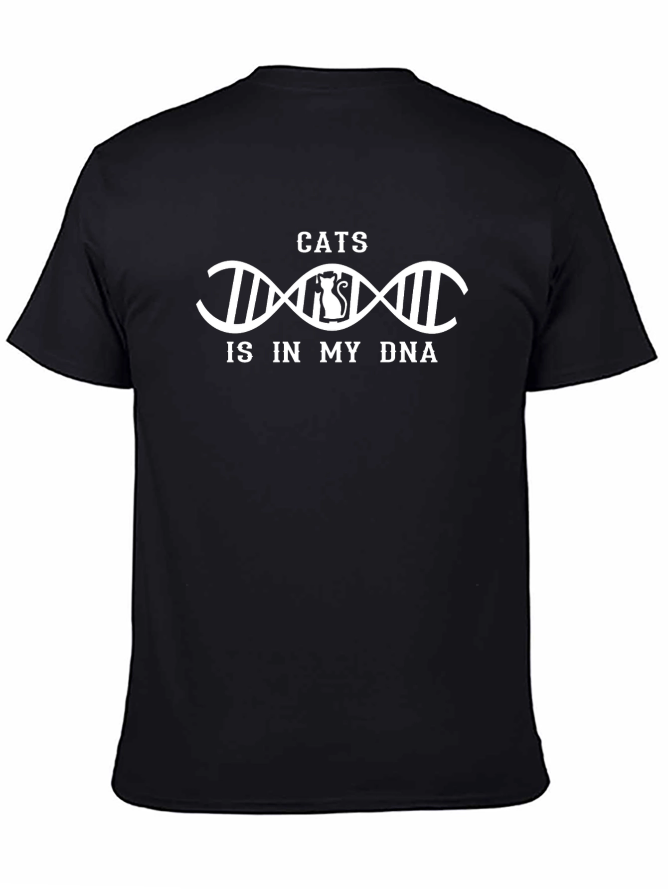 Cats in My DNA Graphic T-Shirt - Black