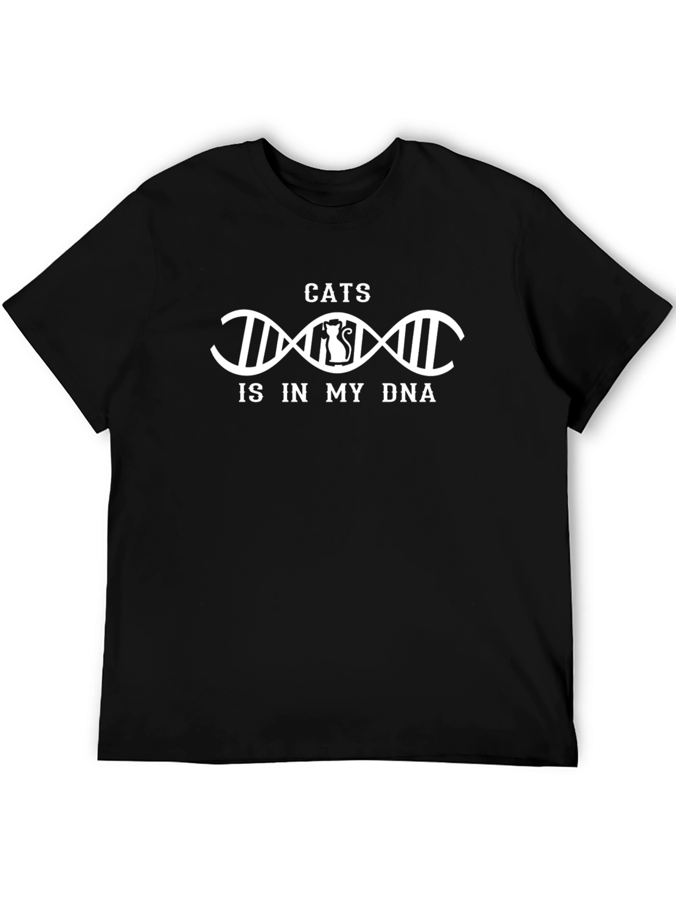 Cats in My DNA Graphic T-Shirt - Black