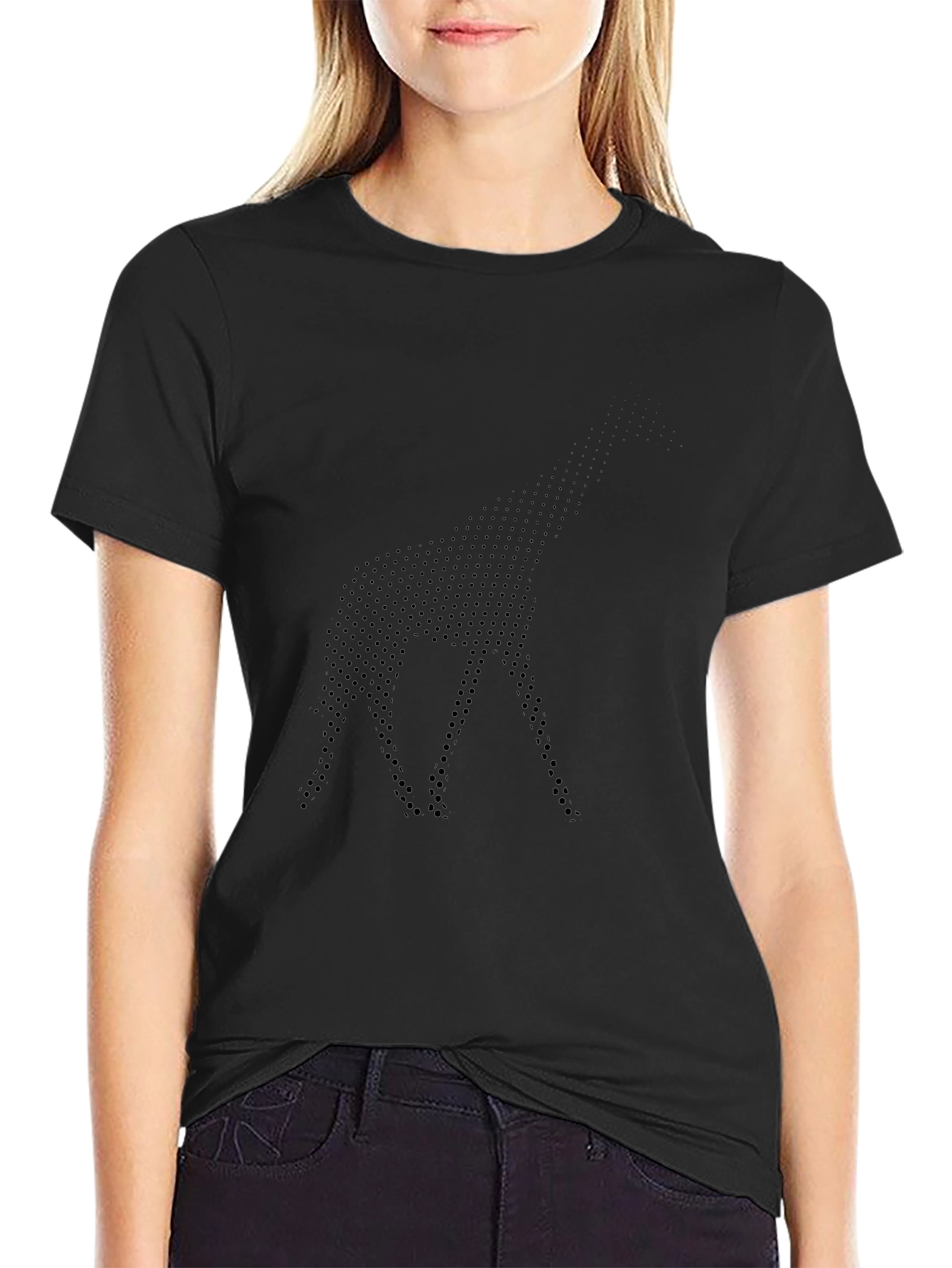 Modern Dot Pattern Black T-Shirt