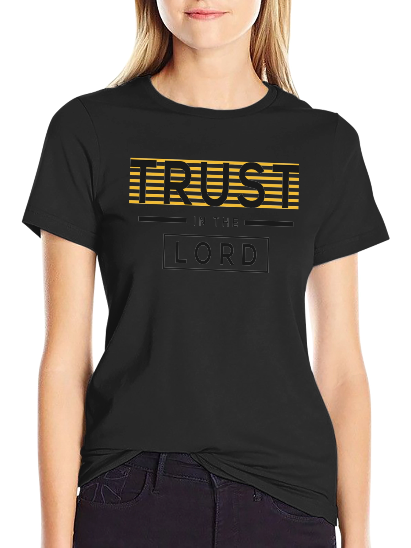 Trust the Lord Black Graphic T-Shirt