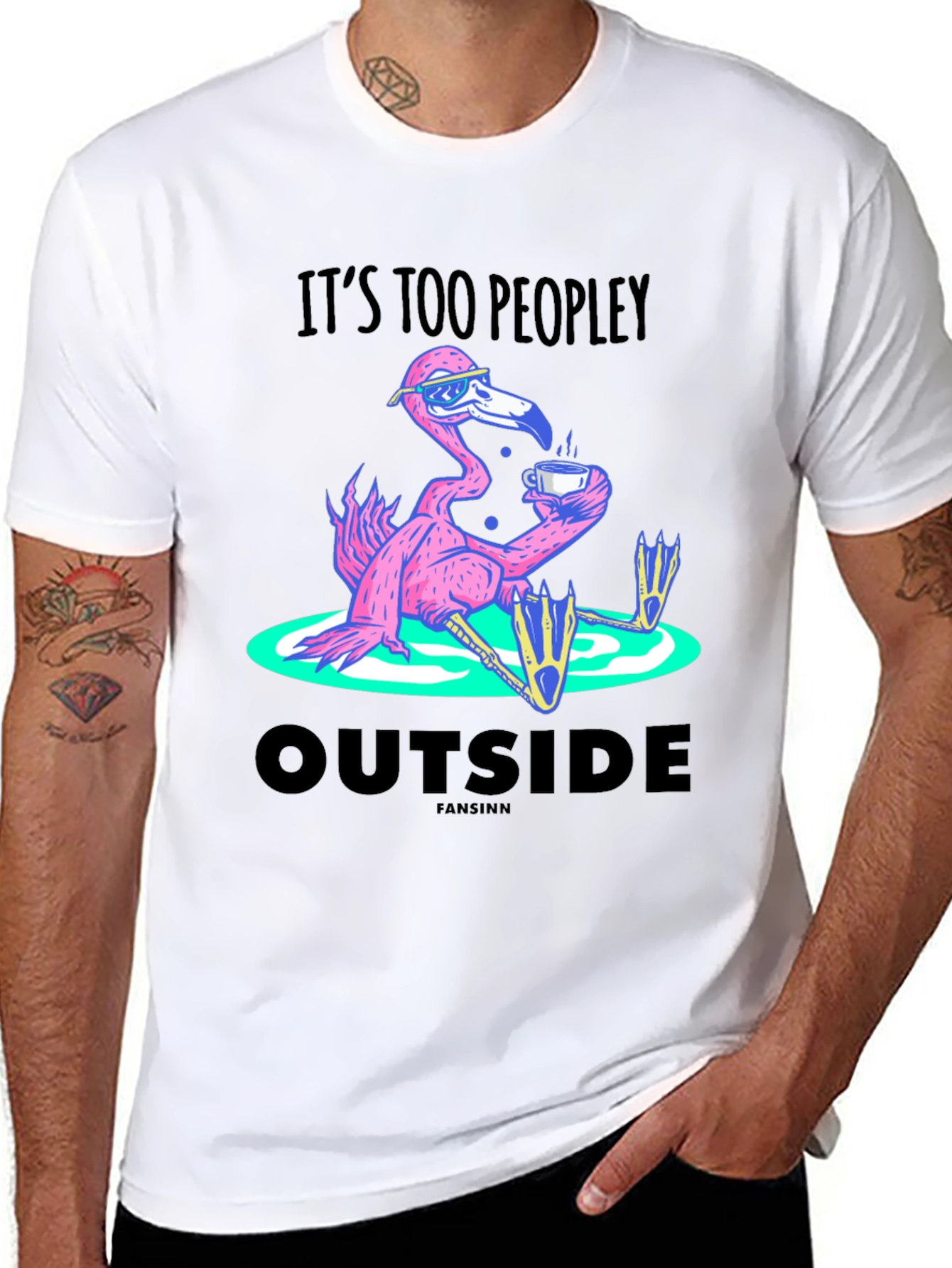 Its Too Peopley Outside Flamingo T-Shirt