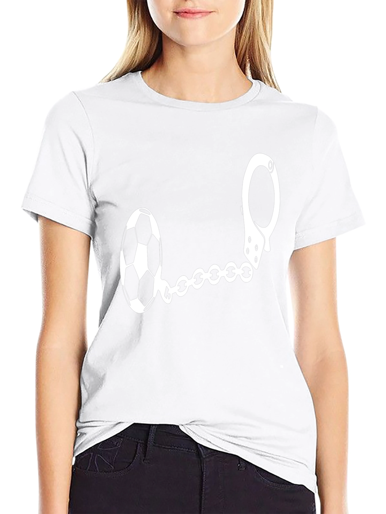 Soccer Ball Handcuff Graphic T-Shirt