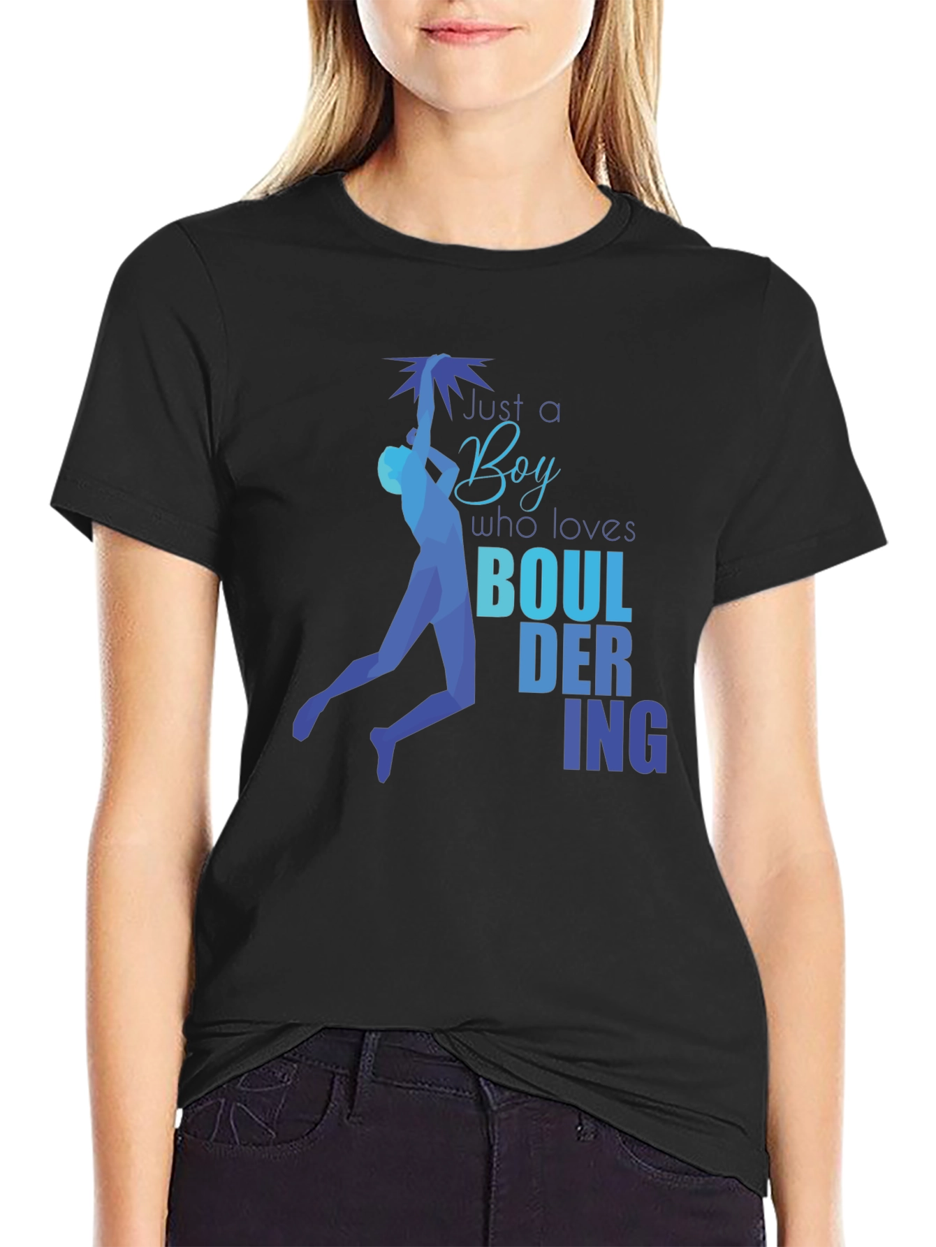 Bouldering Boy Graphic T-Shirt - Climbing Enthusiast Tee