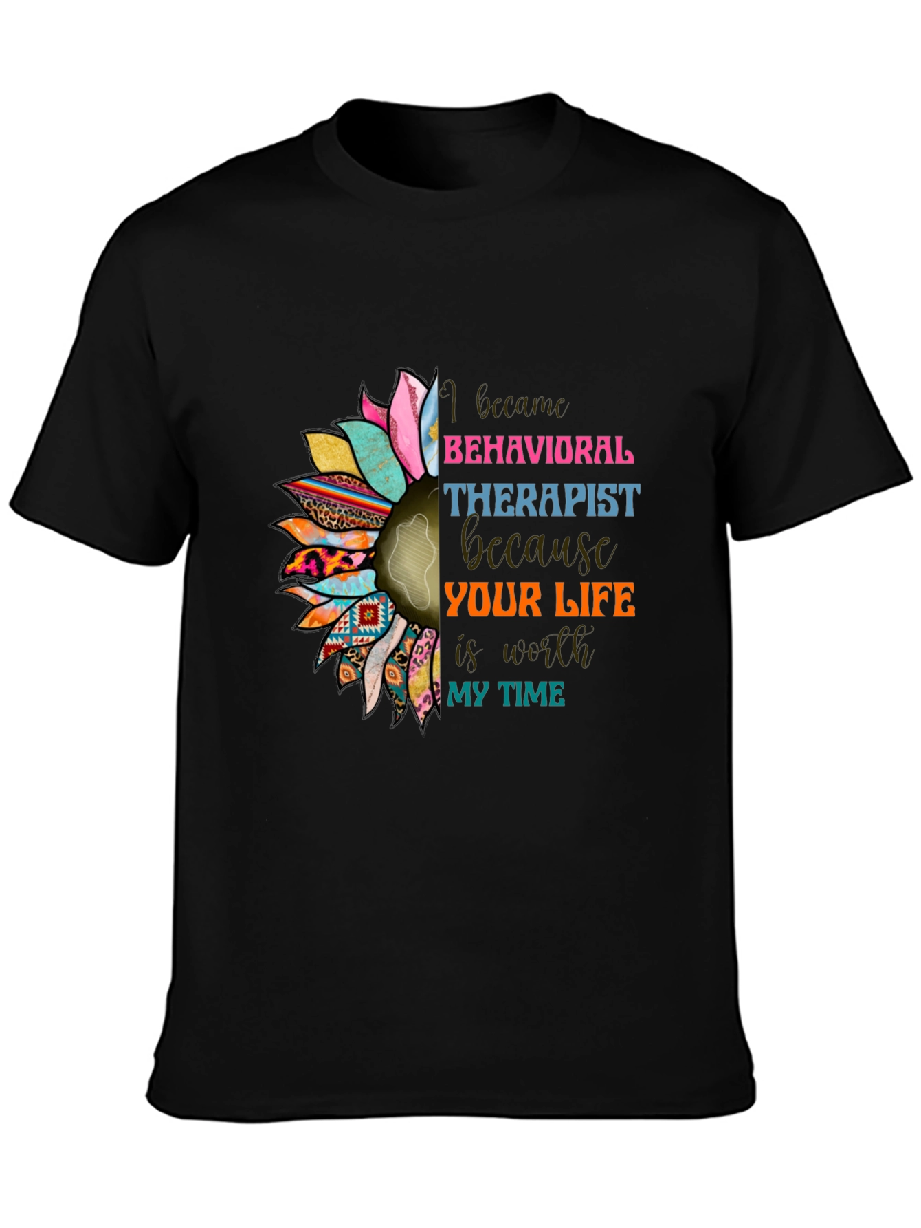 Behavioral Therapist Sunflower Graphic T-Shirt