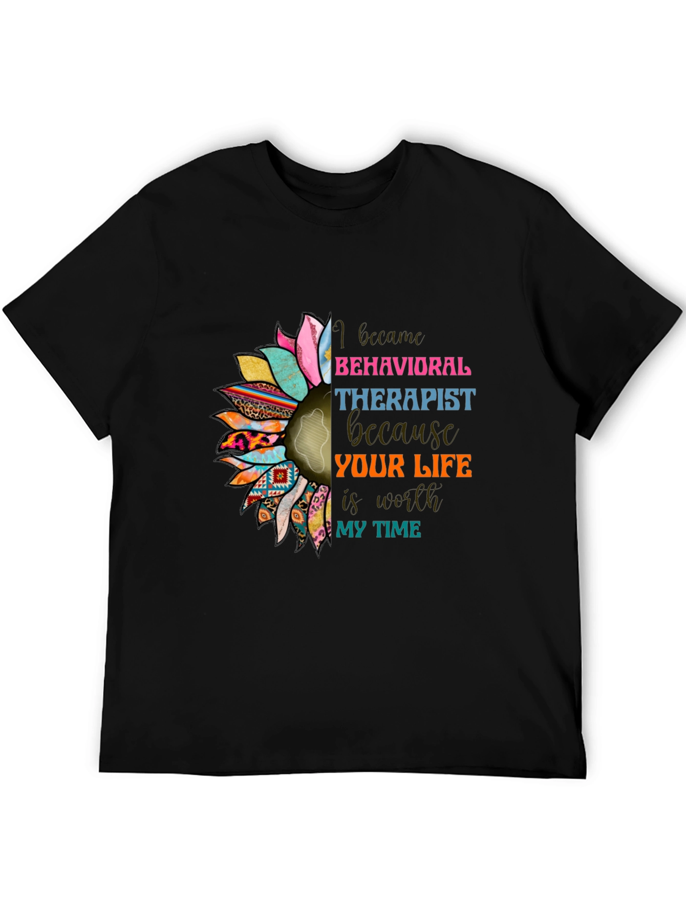 Behavioral Therapist Sunflower Graphic T-Shirt