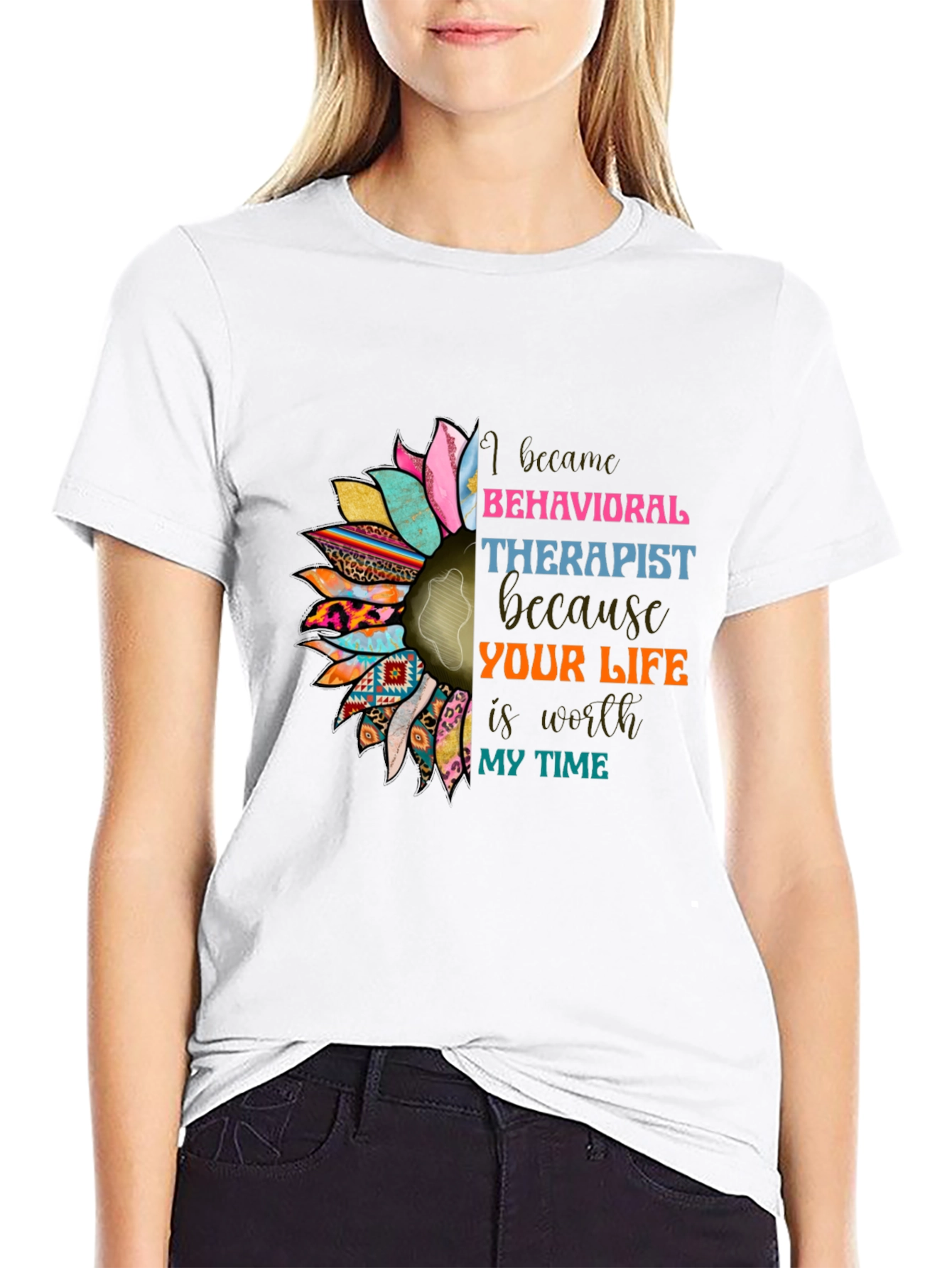 Behavioral Therapist Sunflower Graphic T-Shirt