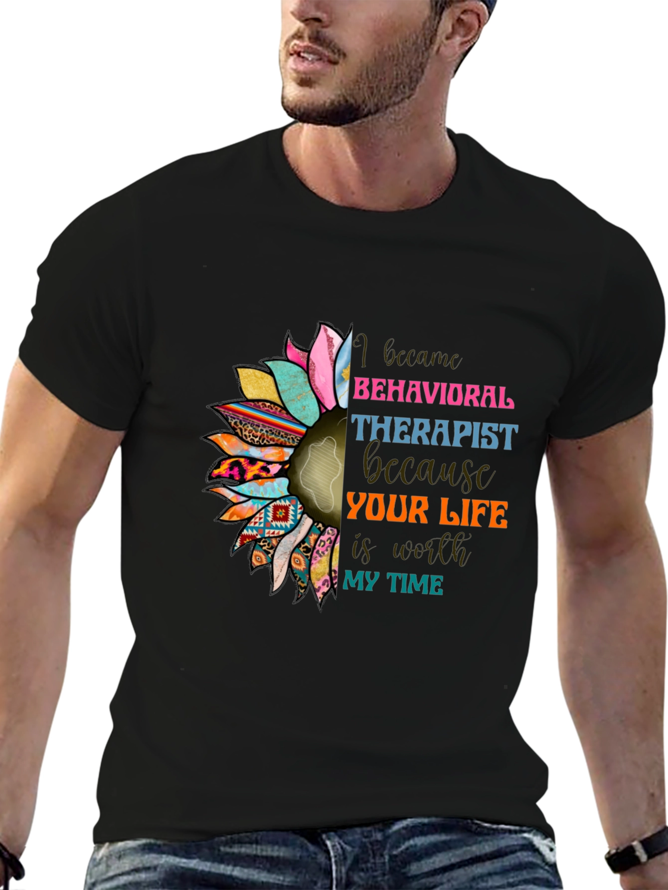Behavioral Therapist Sunflower Graphic T-Shirt