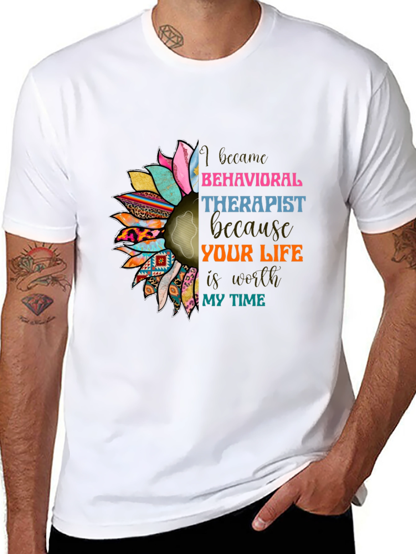 Behavioral Therapist Sunflower Graphic T-Shirt