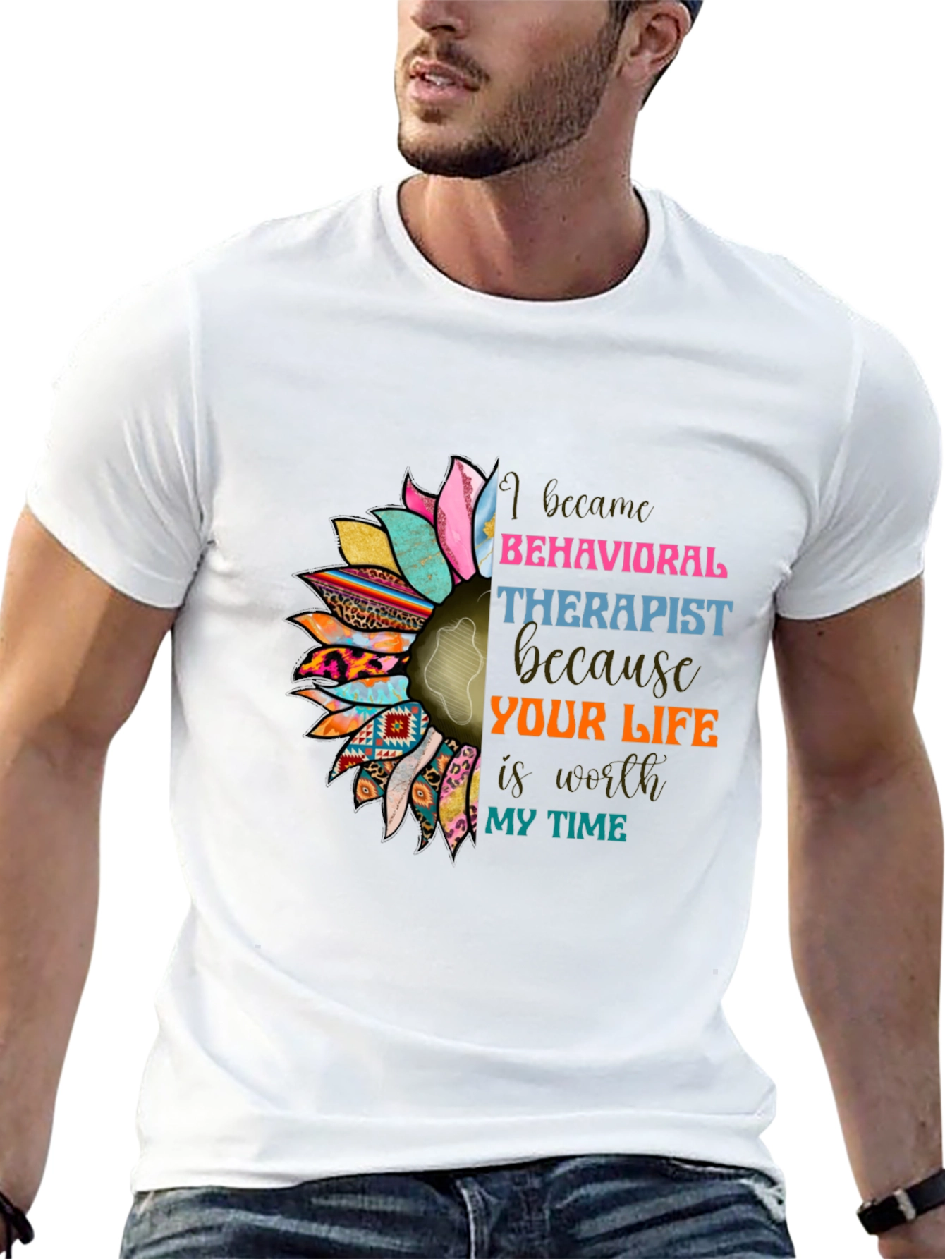 Behavioral Therapist Sunflower Graphic T-Shirt