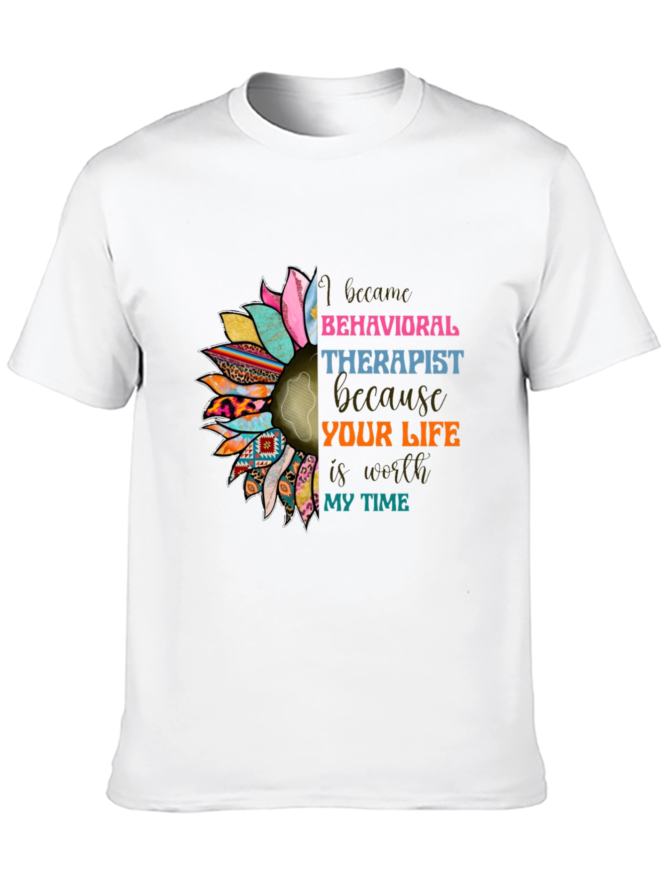 Behavioral Therapist Sunflower Graphic T-Shirt
