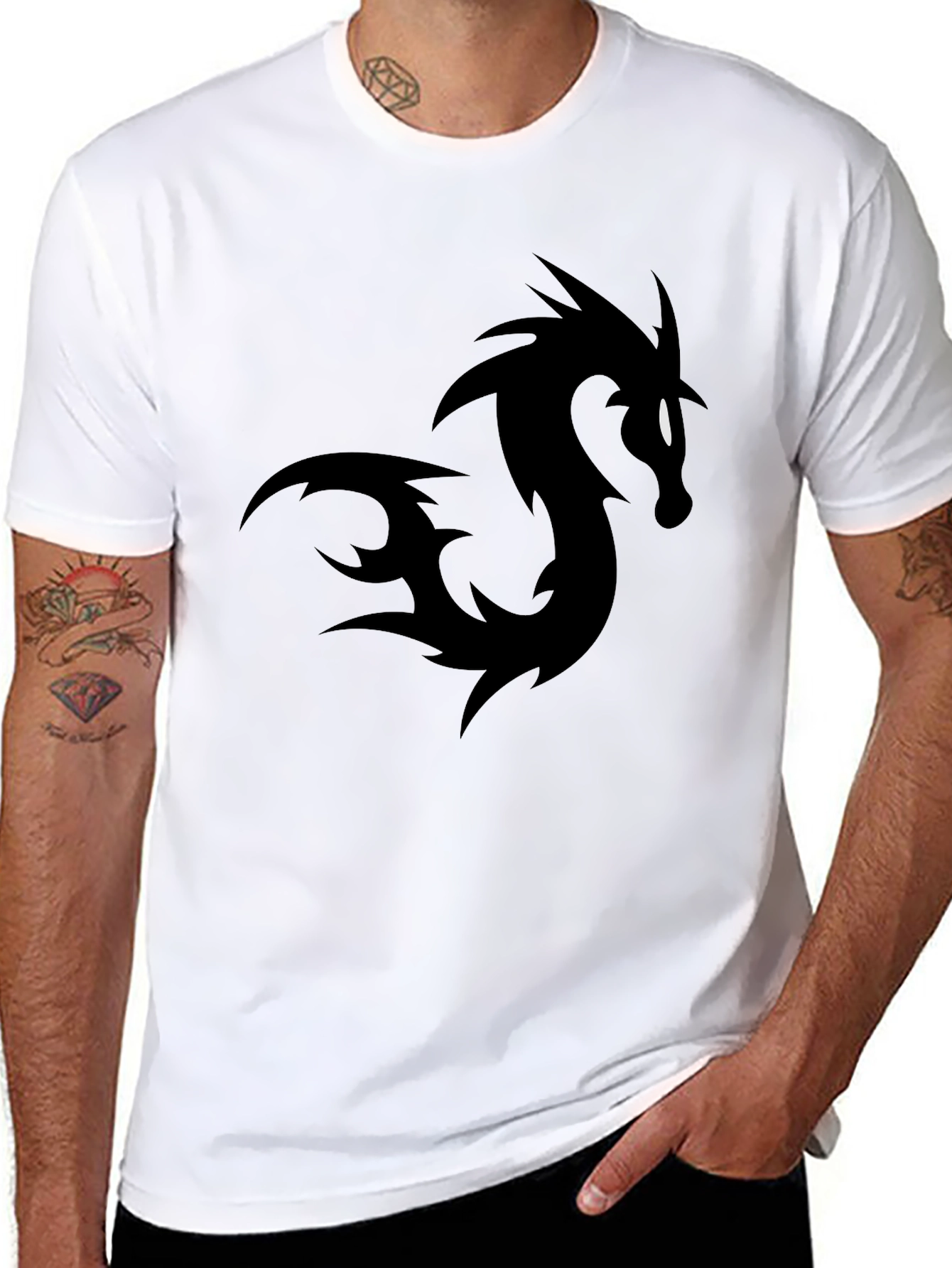 Black Dragon Graphic Tee - Casual Menswear