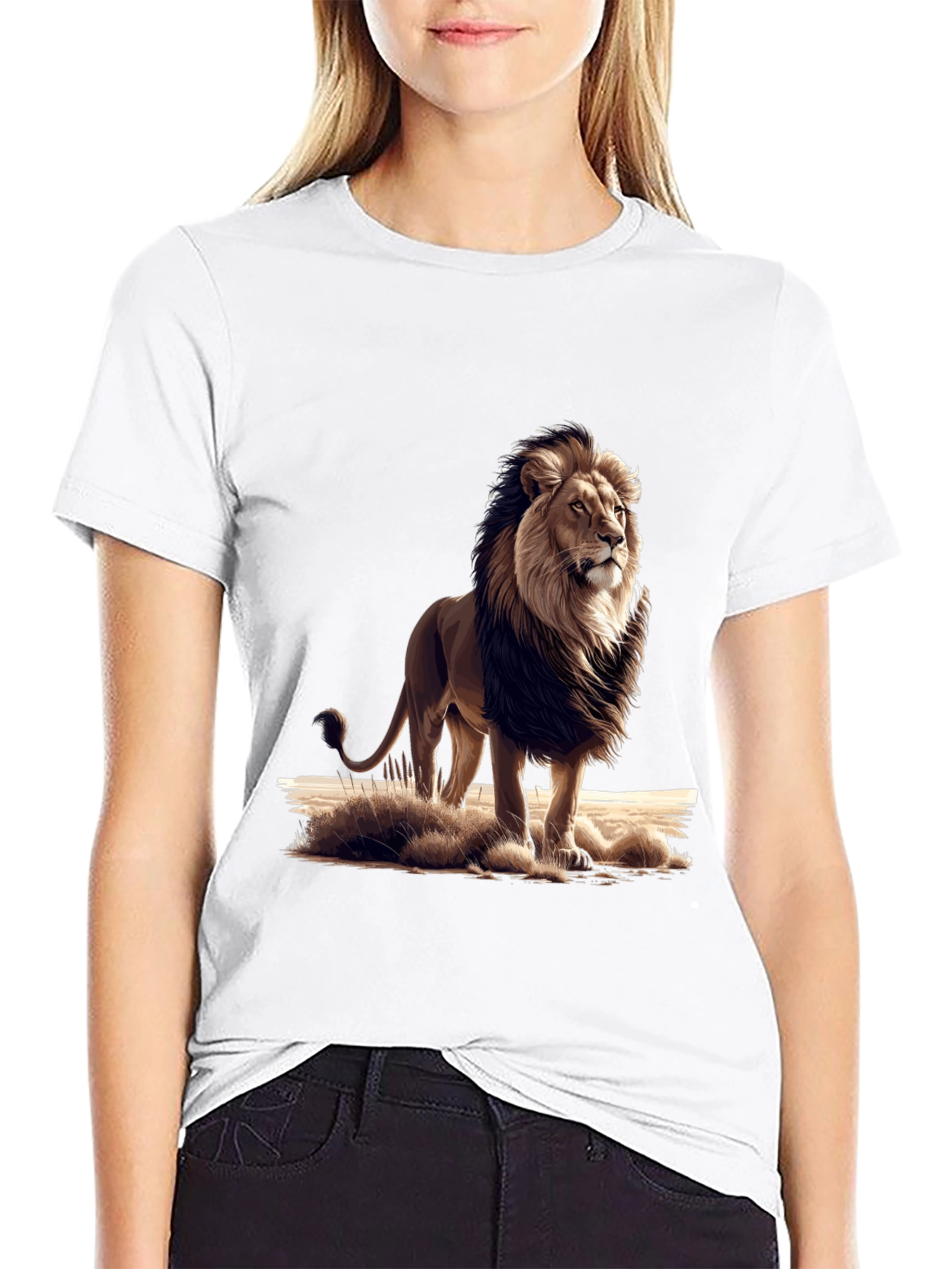 Lion Graphic Black T-Shirt