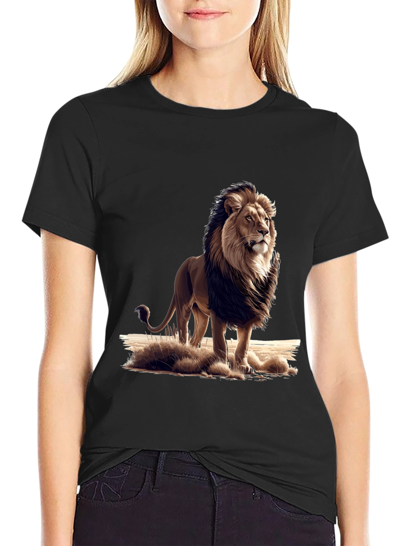Lion Graphic Black T-Shirt