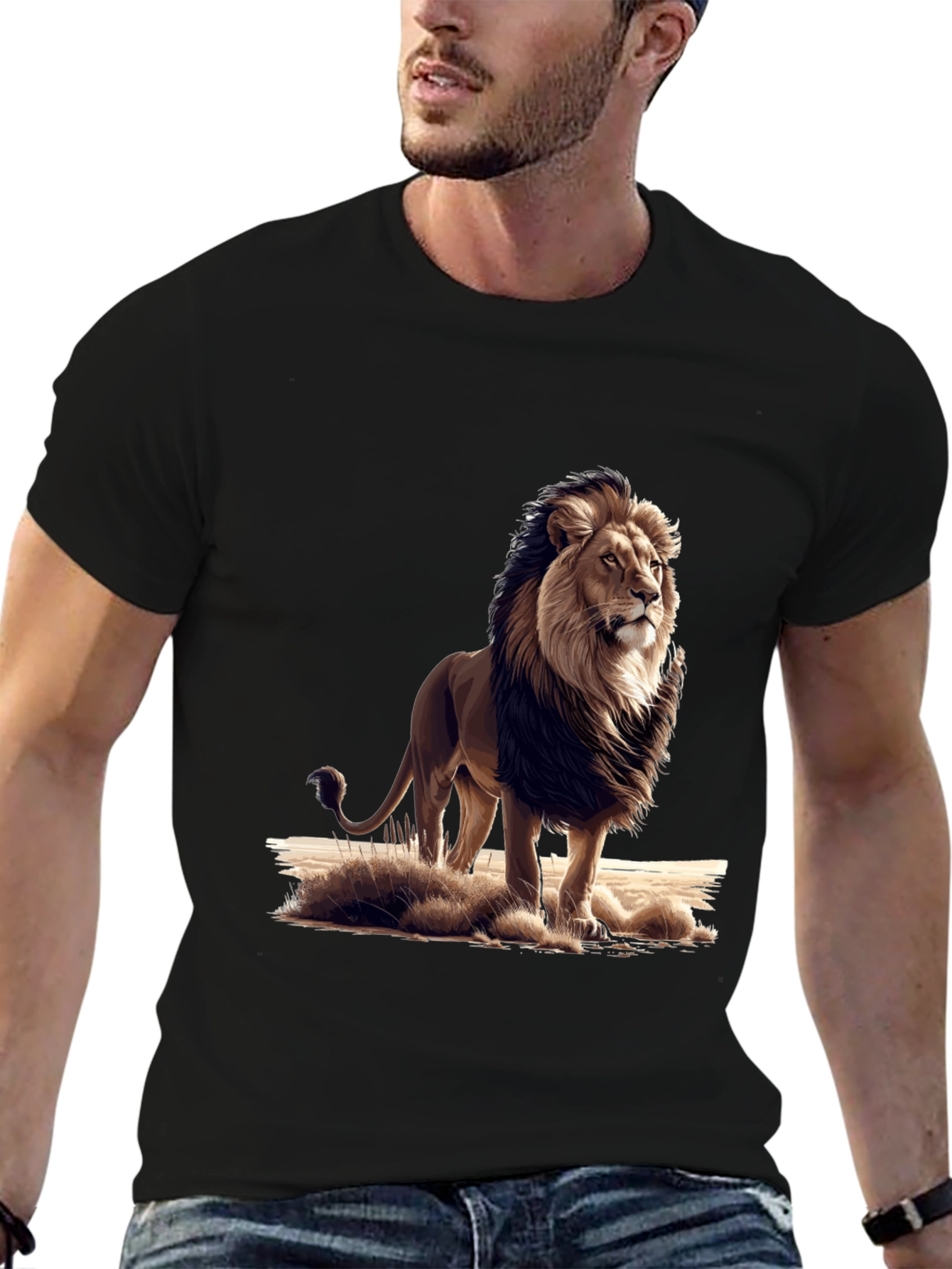 Lion Graphic Black T-Shirt