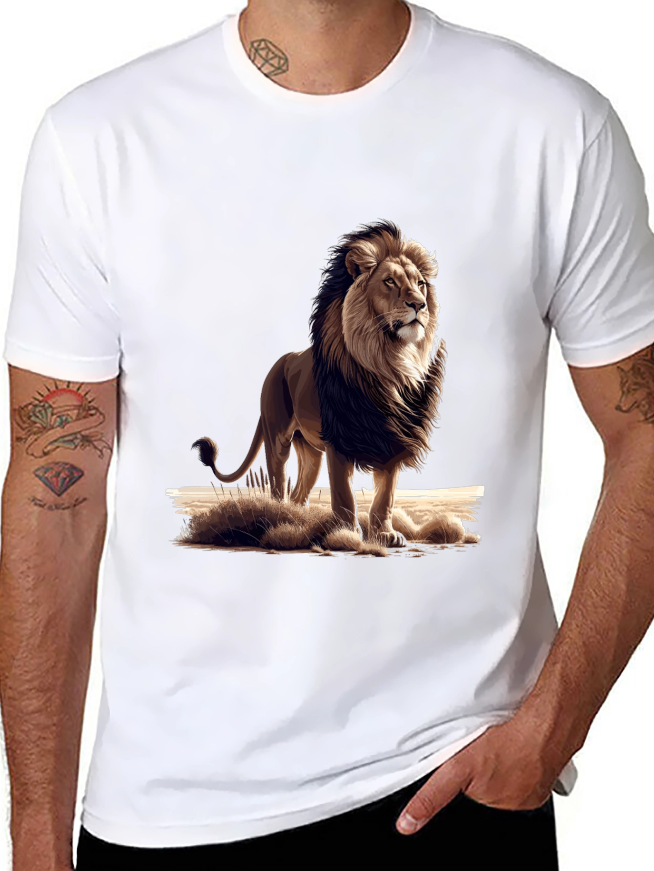 Lion Graphic Black T-Shirt