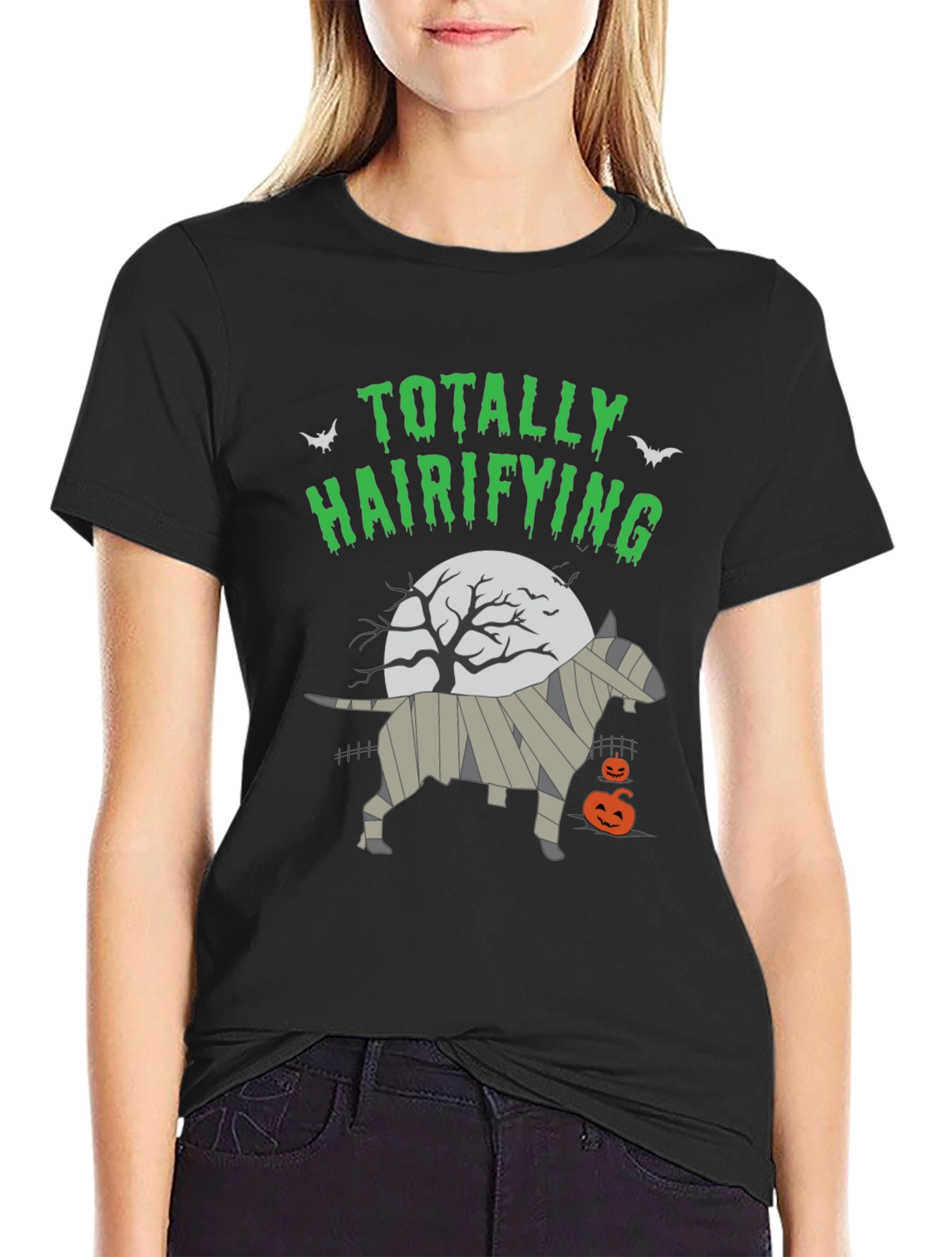 Totally Hairifying Bull Terrier Halloween T-Shirt