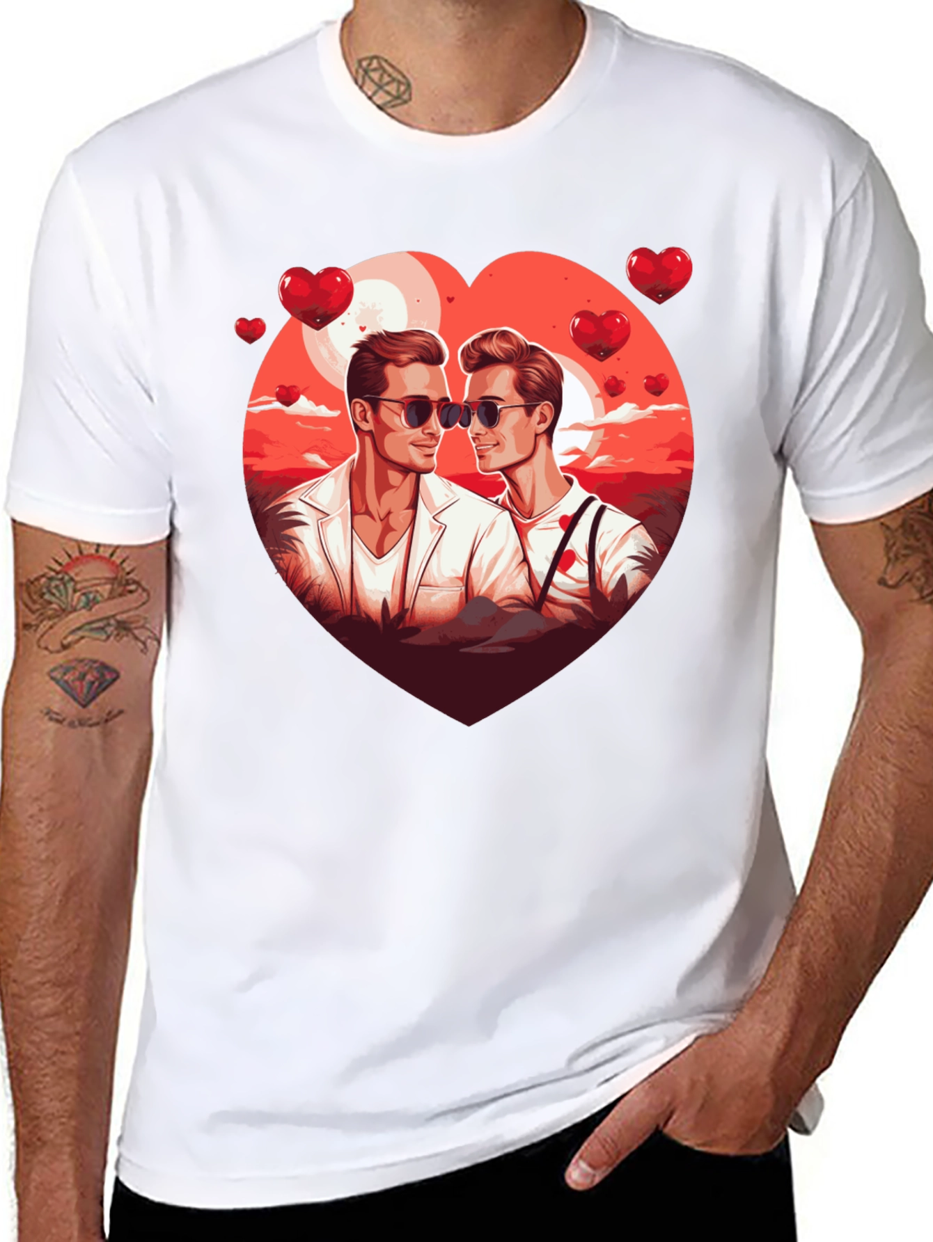 Heart Graphic Tee for Men