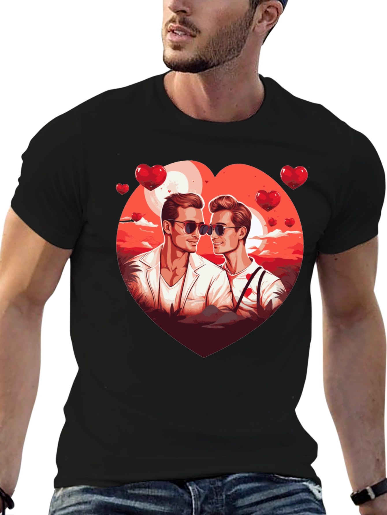 Heart Graphic Tee for Men