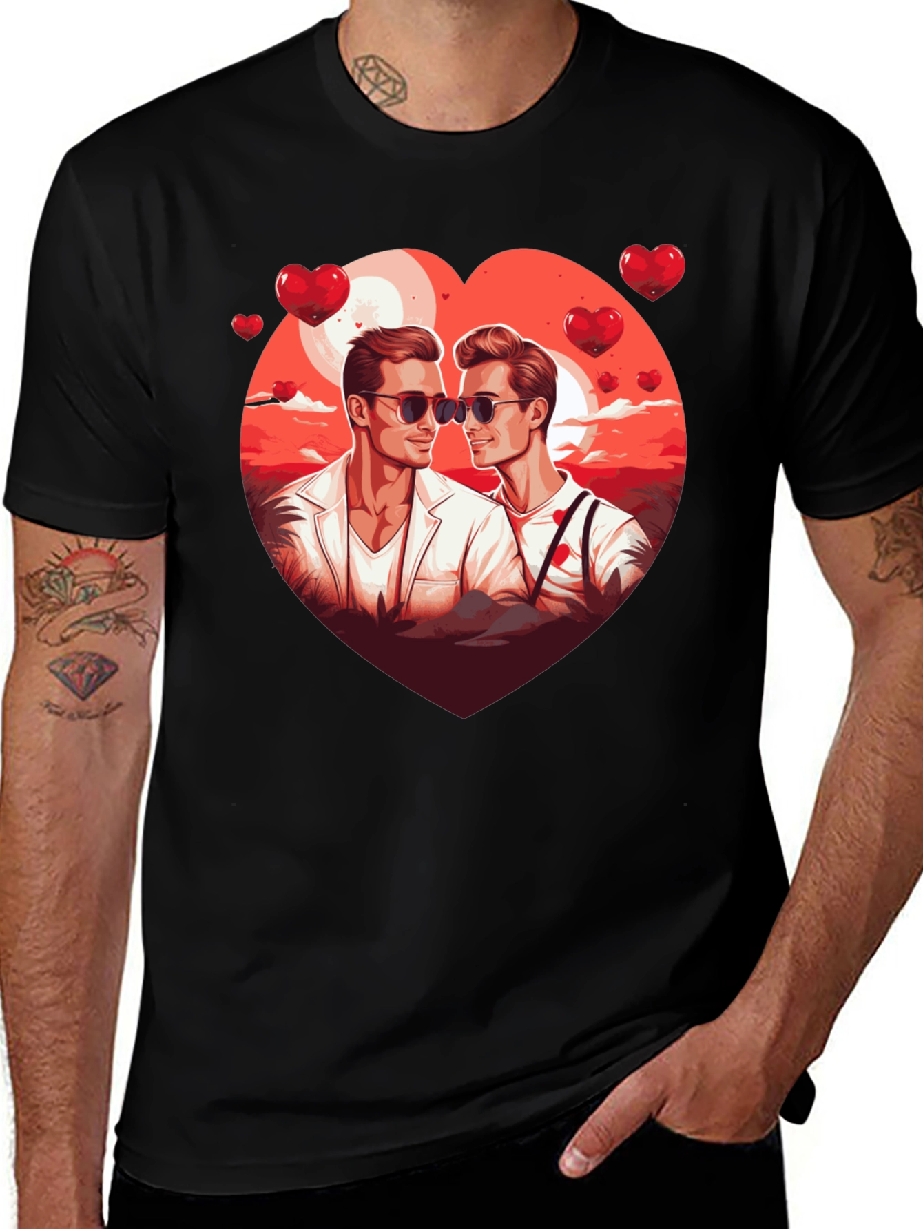 Heart Graphic Tee for Men