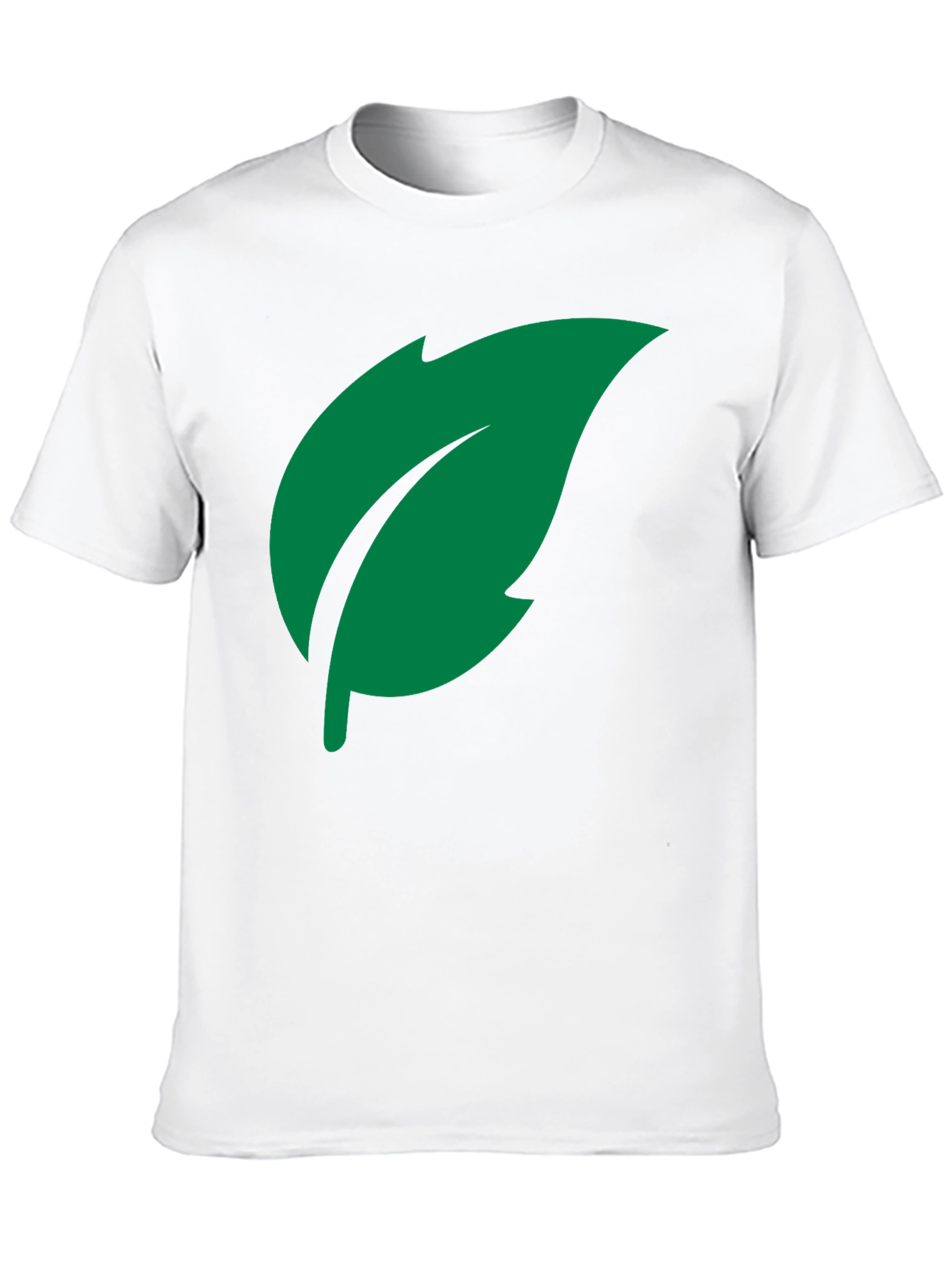 Green Leaf Graphic Tee - Black Cotton Casual Shirt