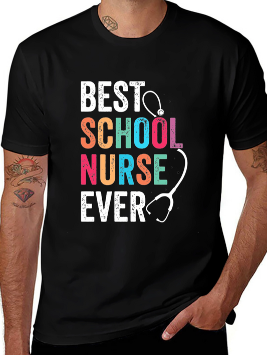 Best School Nurse Ever T-Shirt Colorful Design