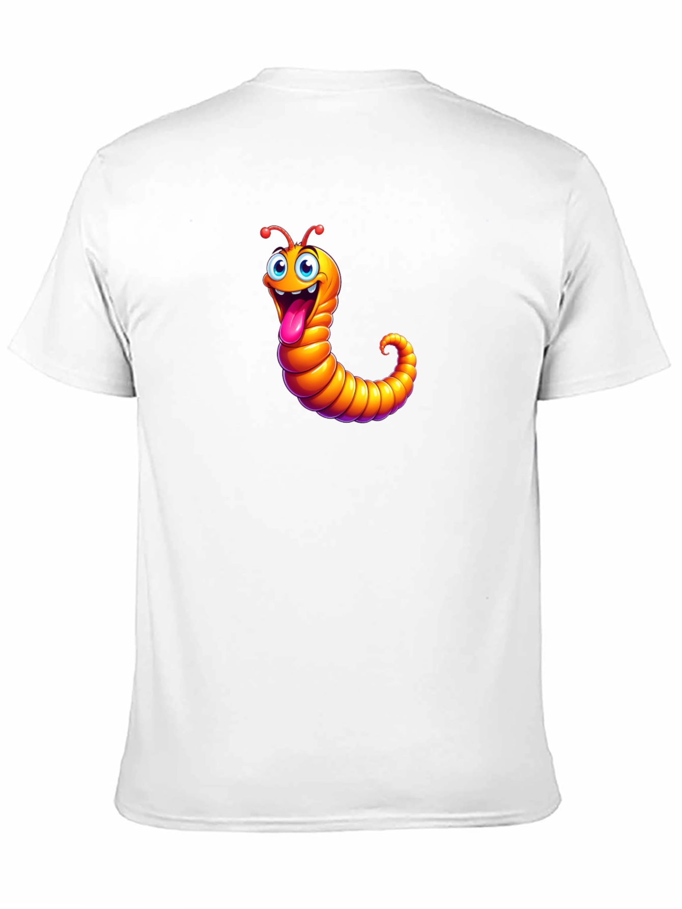 Funny Worm Graphic Black T-Shirt