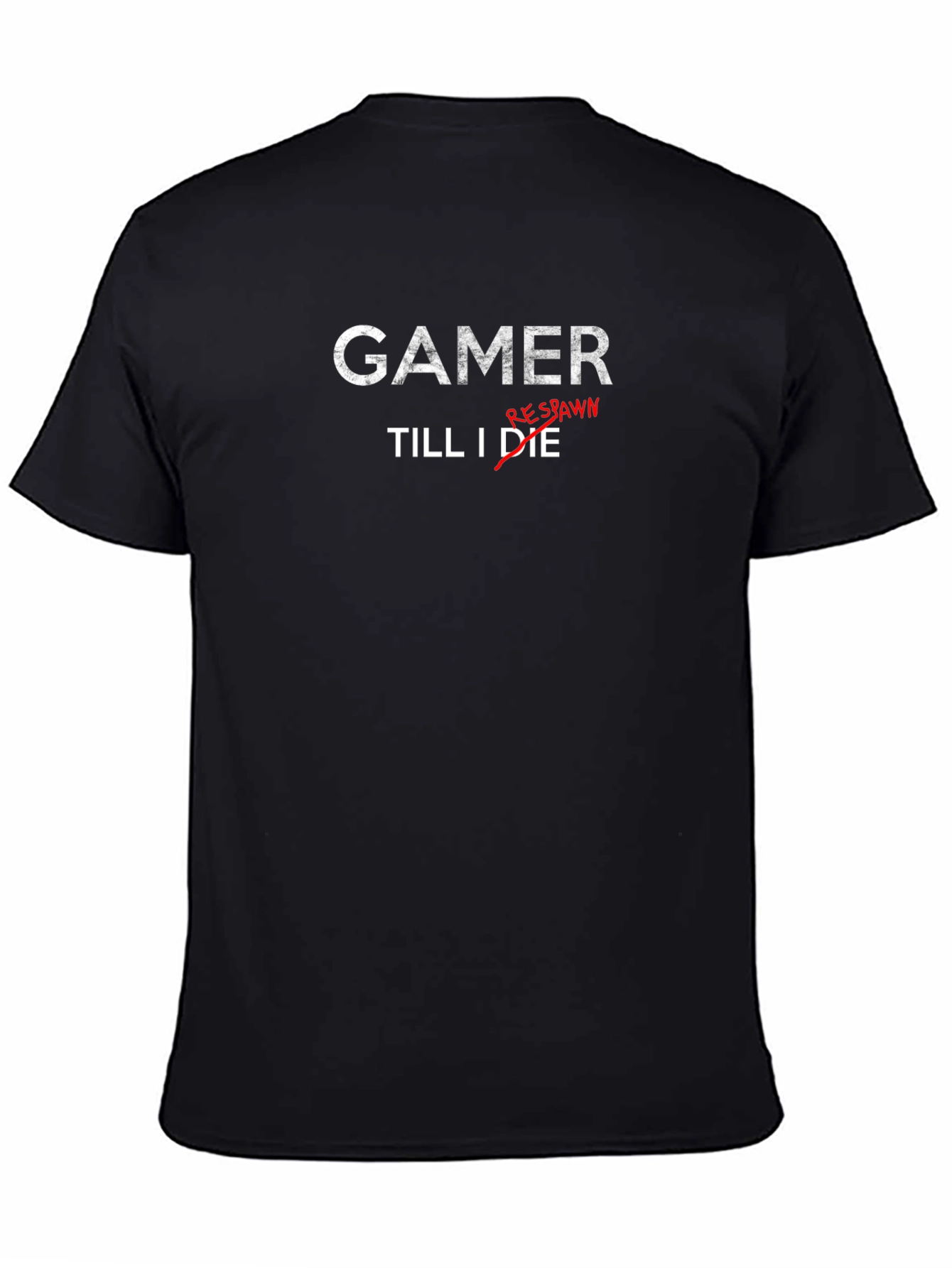 Gamer Till I Respawn Black Cotton T-Shirt