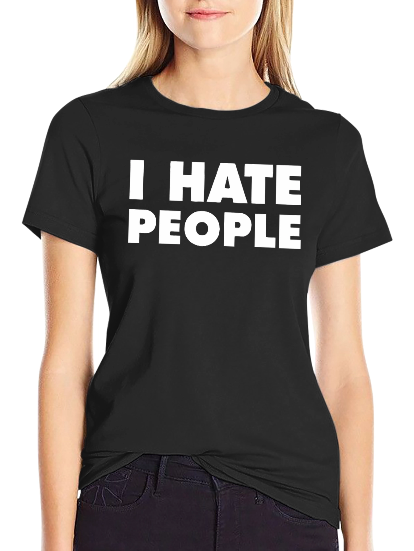 I Hate People Graphic Tee - Black Casual T-Shirt