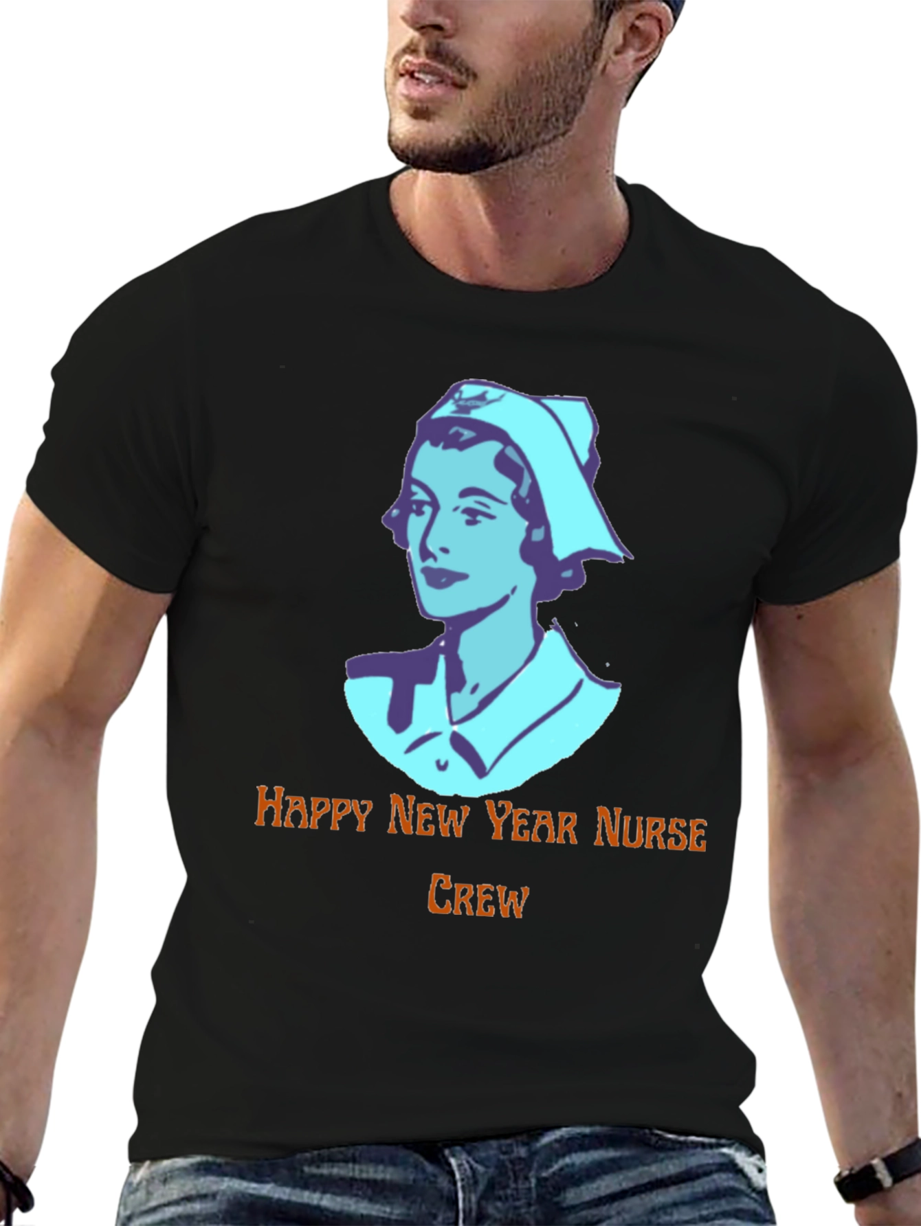 Happy New Year Nurse Crew Black T-Shirt