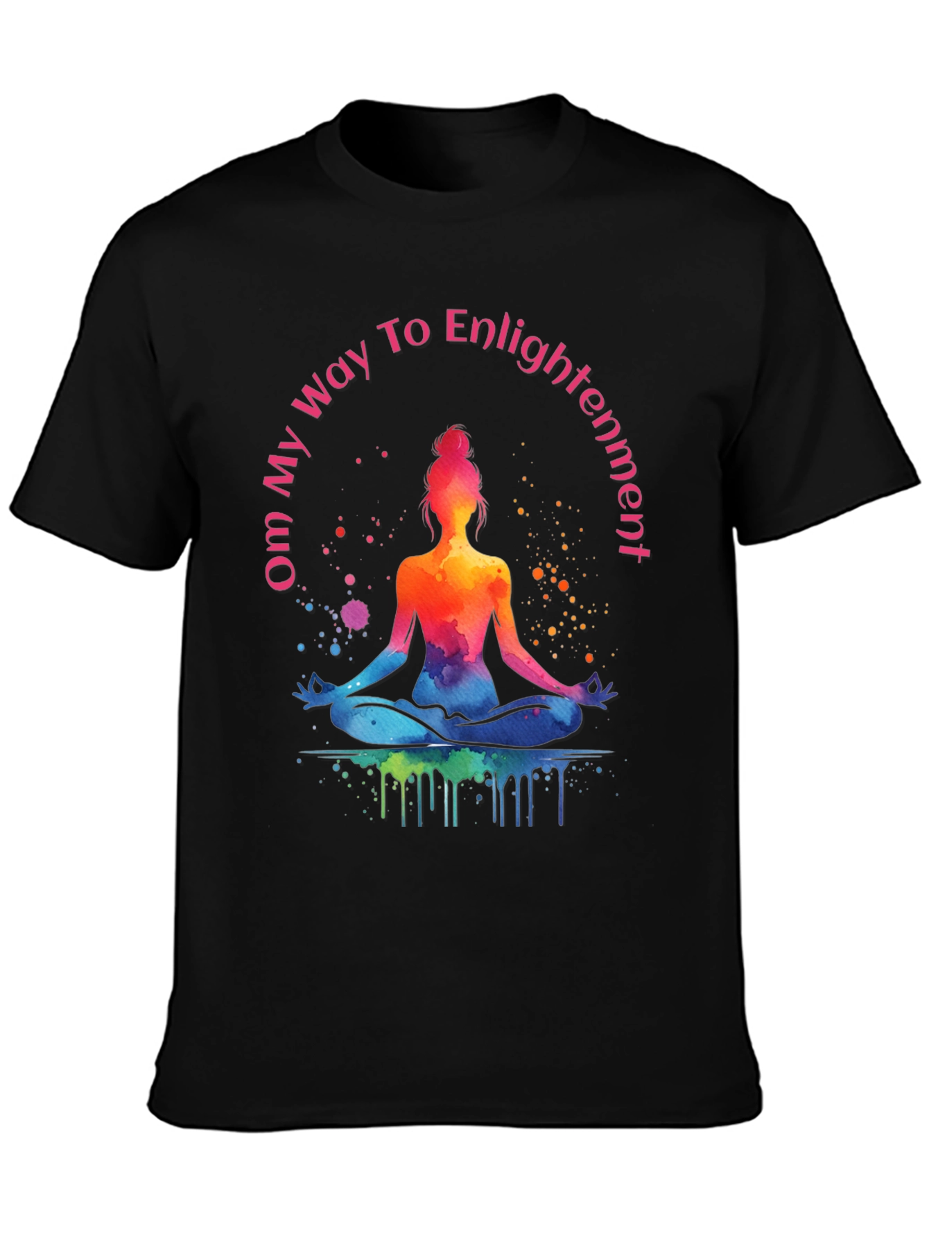Om Way To Enlightenment T-Shirt - Meditating Yoga Tee