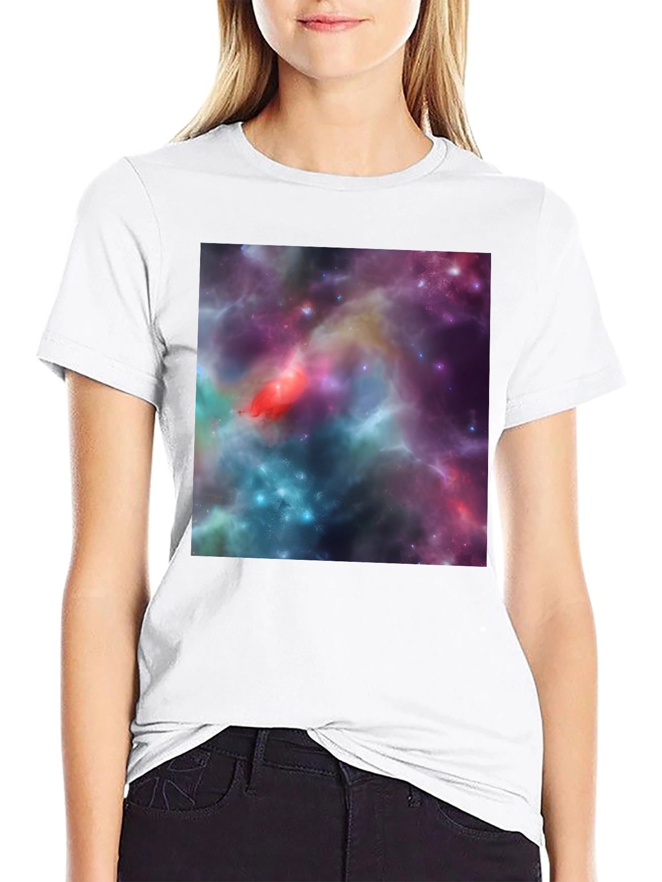 Nebula Print Black T-Shirt