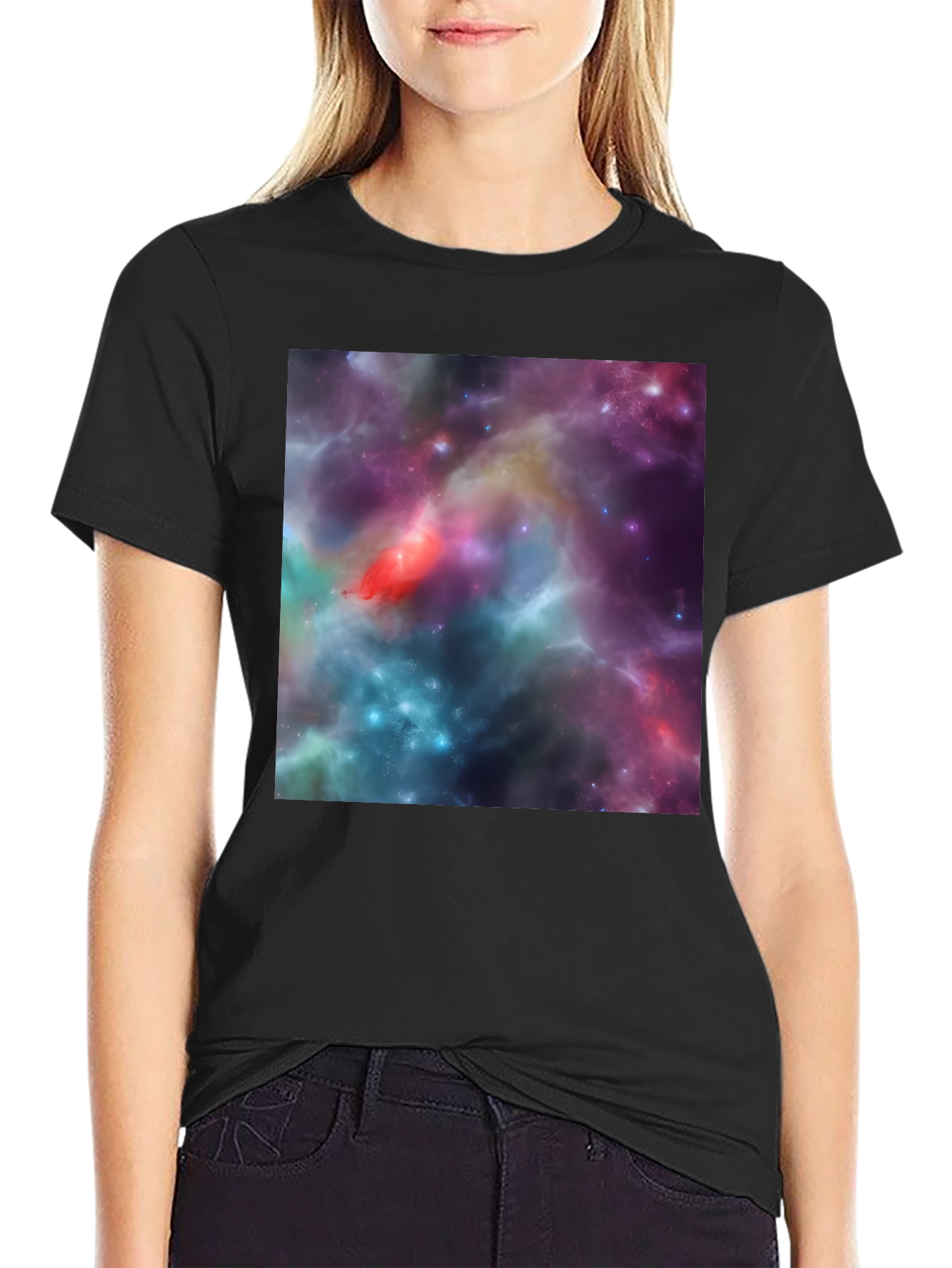 Nebula Print Black T-Shirt