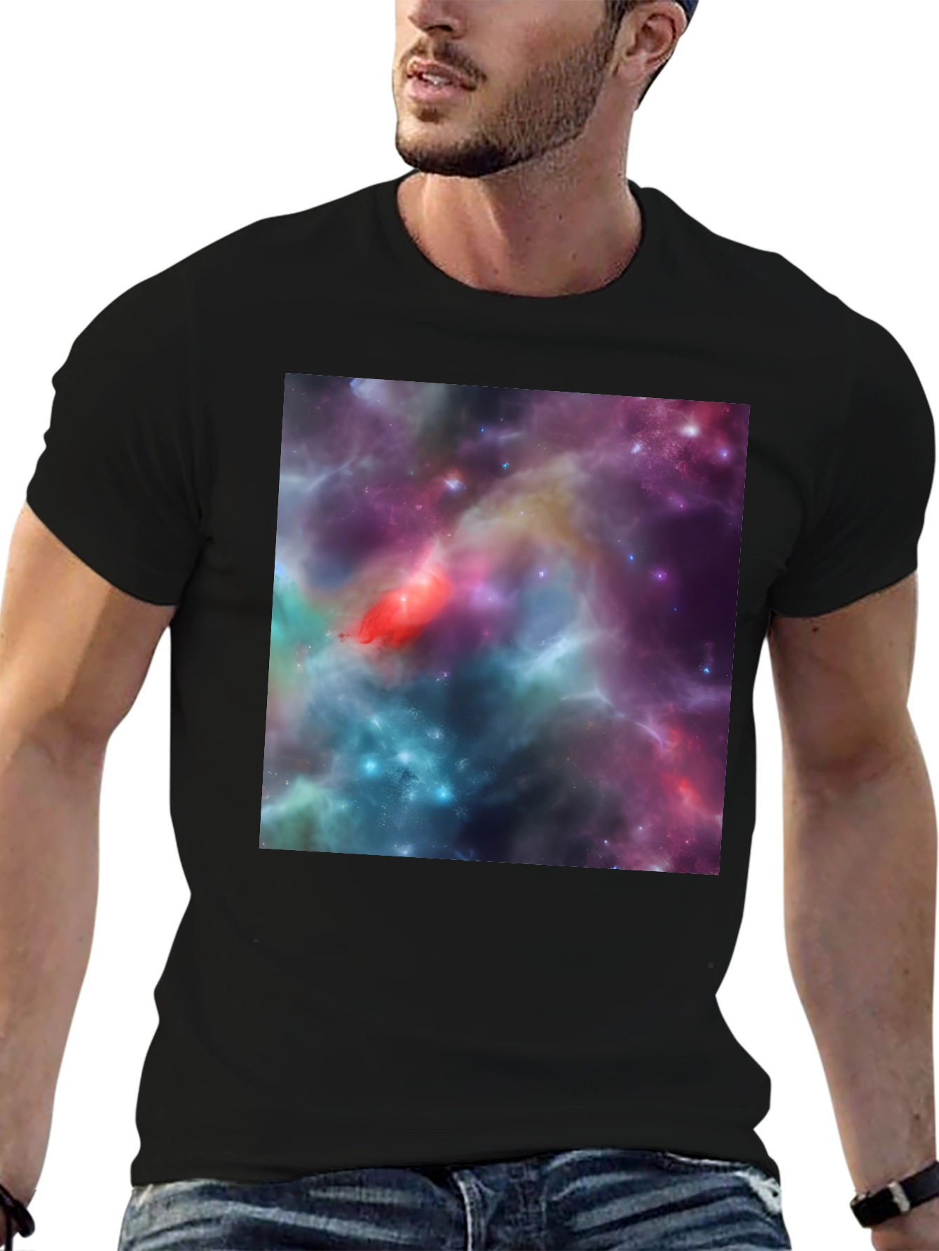 Nebula Print Black T-Shirt